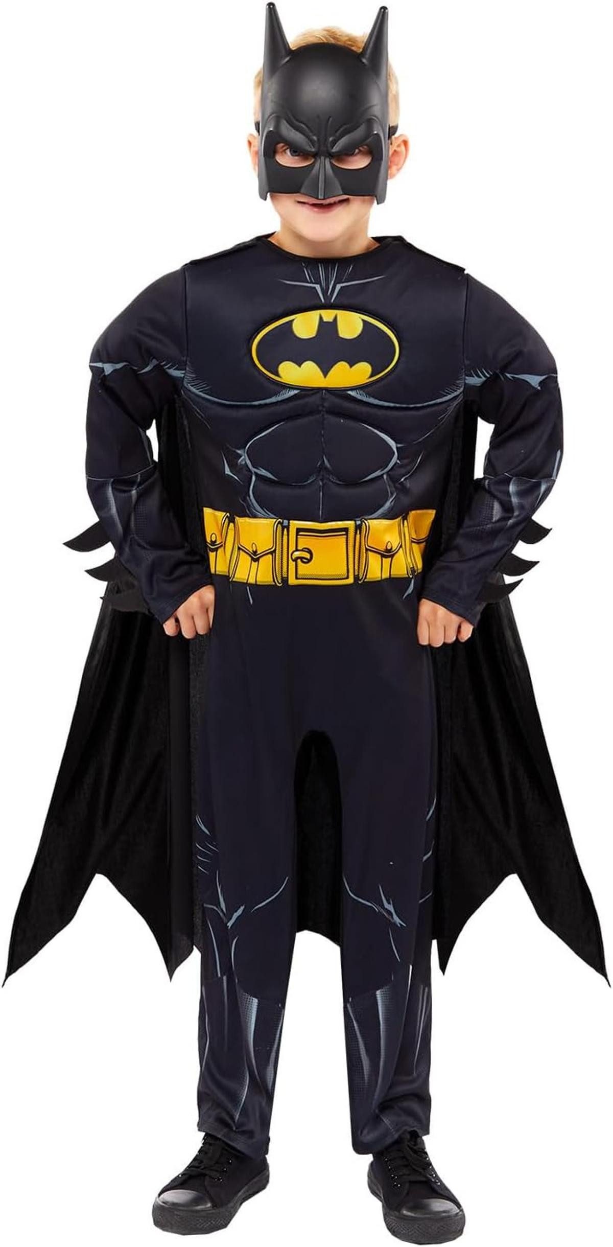 Amscan Kostüm amscan Comic Batman Kostüm Kinder Jungen 4-6 Jahre Fasching Karneval