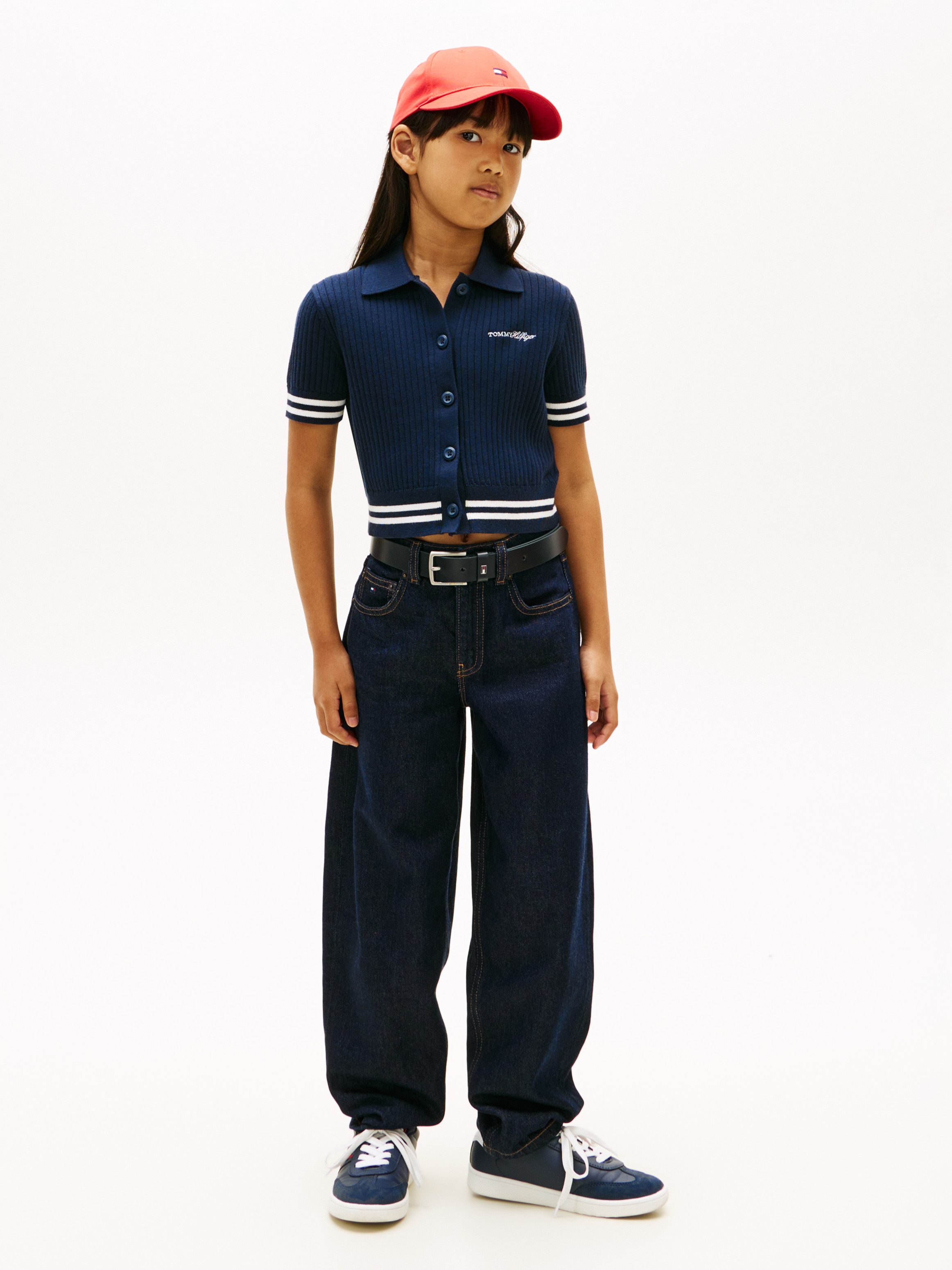 Tommy Hilfiger Strickjacke SWEATER RIB POLO SS Kinder bis 16 Jahre, regular fit – Bild 3 von 5