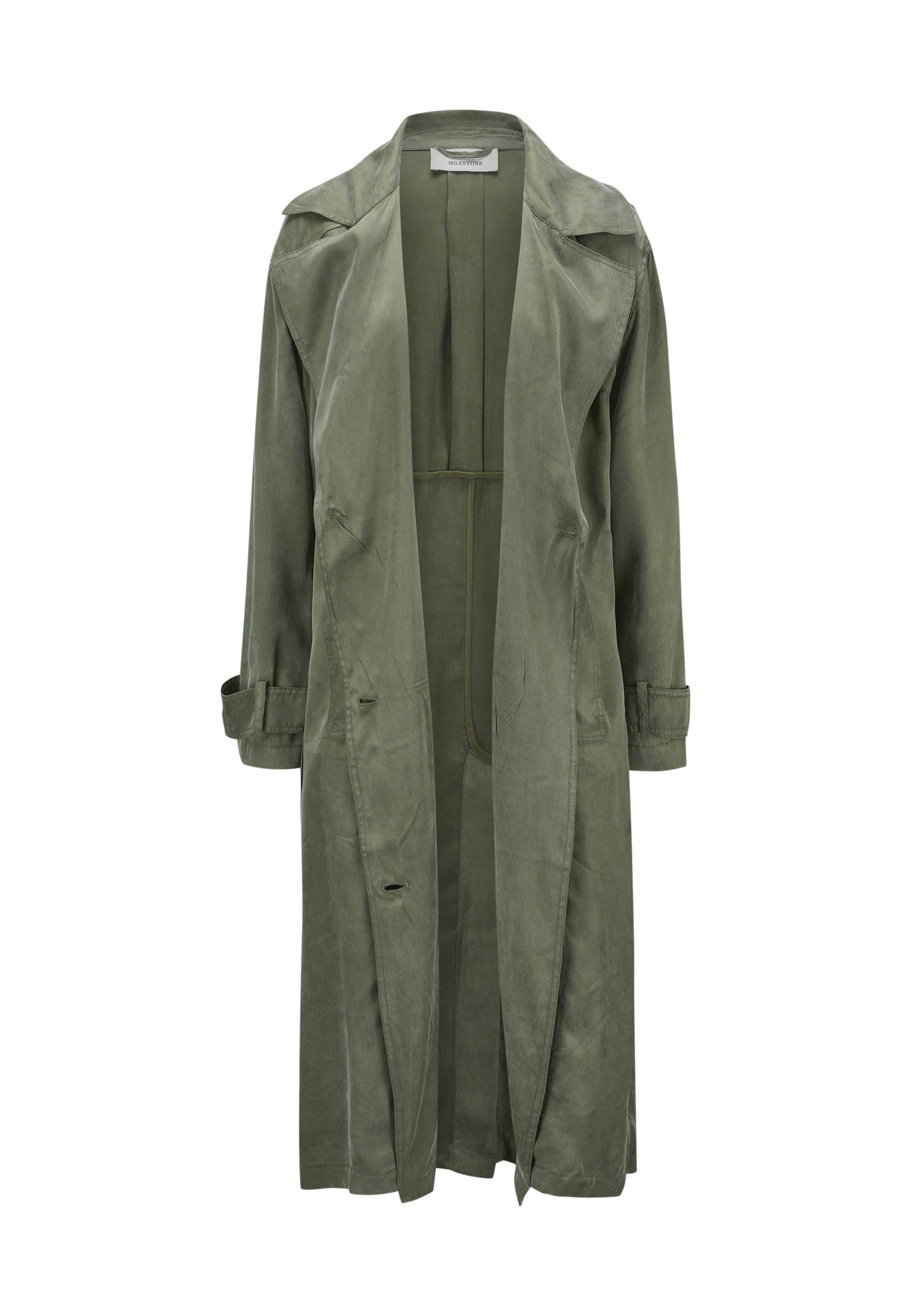 MILESTONE Trenchcoat MSIzzy Damen Mantel Jacke lang mit Rückenschlitz – Bild 4 von 4