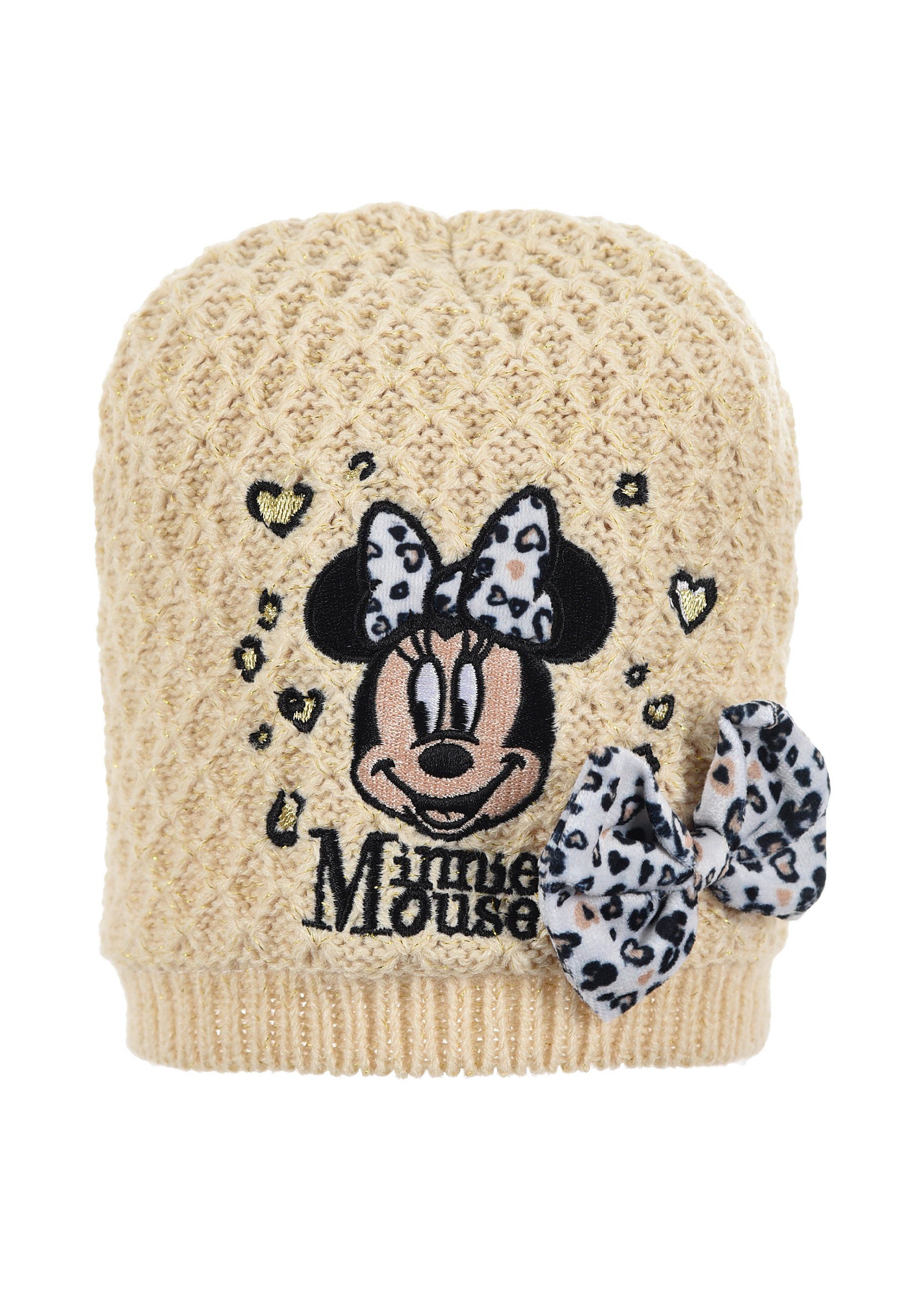 Disney Minnie Mouse Beanie Baby Mädchen Winter-Mütze Weiß