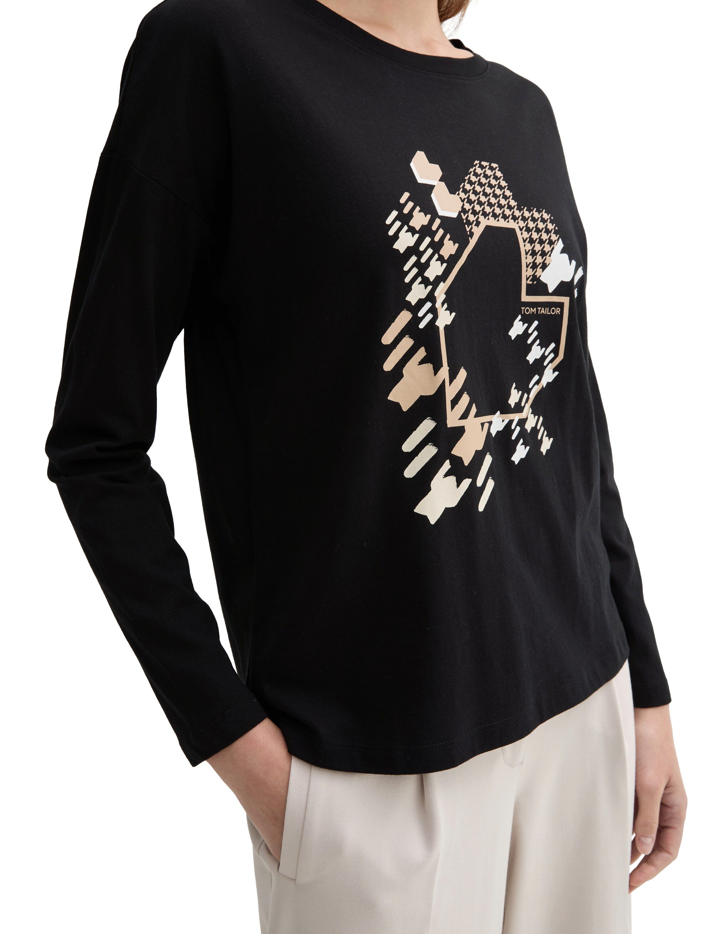 TOM TAILOR Langarmshirt mit Frontprint günstig online kaufen