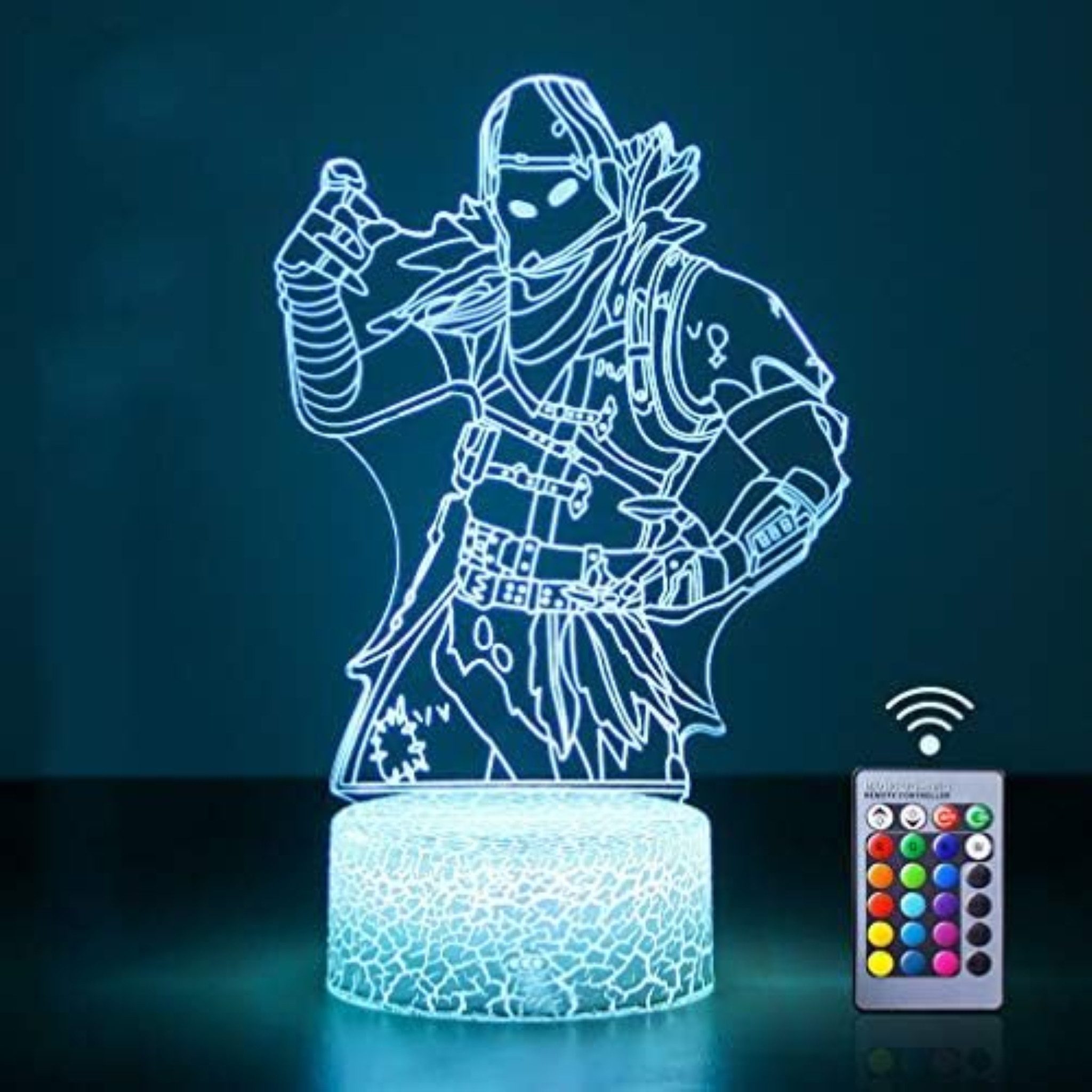 Dreamy Cubby Nachtlicht Predator 3D LED Nachtlicht – Crack Raven, Fernbedienung, 16 Farben., LED-Lichtquelle mit 16 Farbwechseln, energiesparend und langlebig. Geringer Stromverbrauch und angenehmes, gleichmäßiges Licht., 16 Farben, 4 Modi, USB/Batteriebetrieb, 3D-Illusionseffekt.