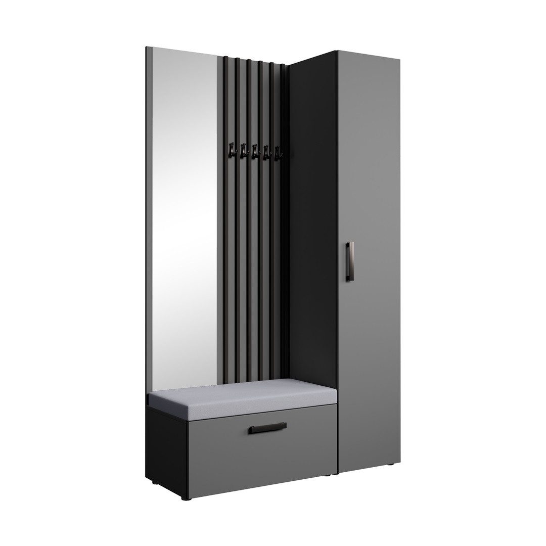 Beautysofa Garderobenschrank mit großem Spiegel und Kleiderstange MARGARET günstig online kaufen