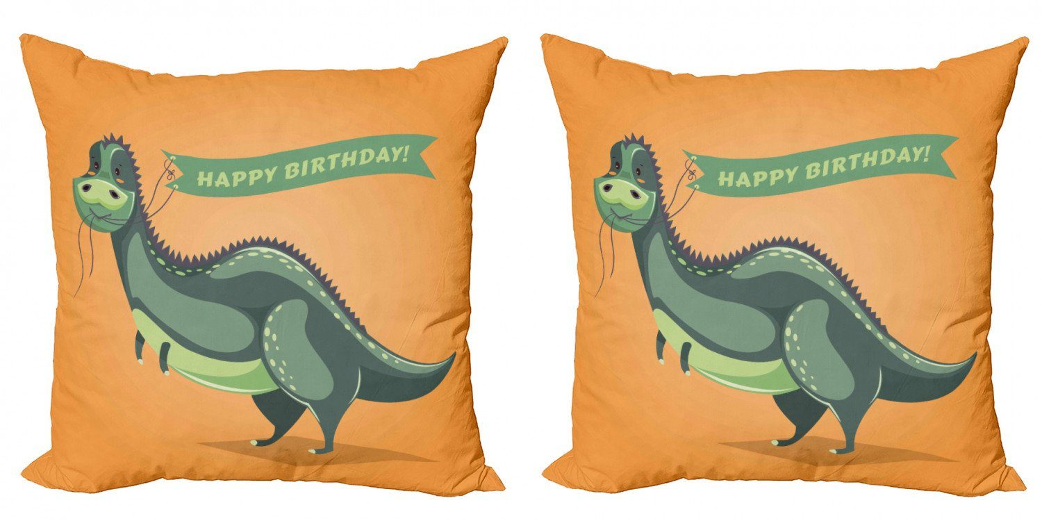 Kissenbezüge Modern Accent Doppelseitiger Digitaldruck, Abakuhaus (2 Stück), Dinosaurier Geburtstags-Grüße Fun