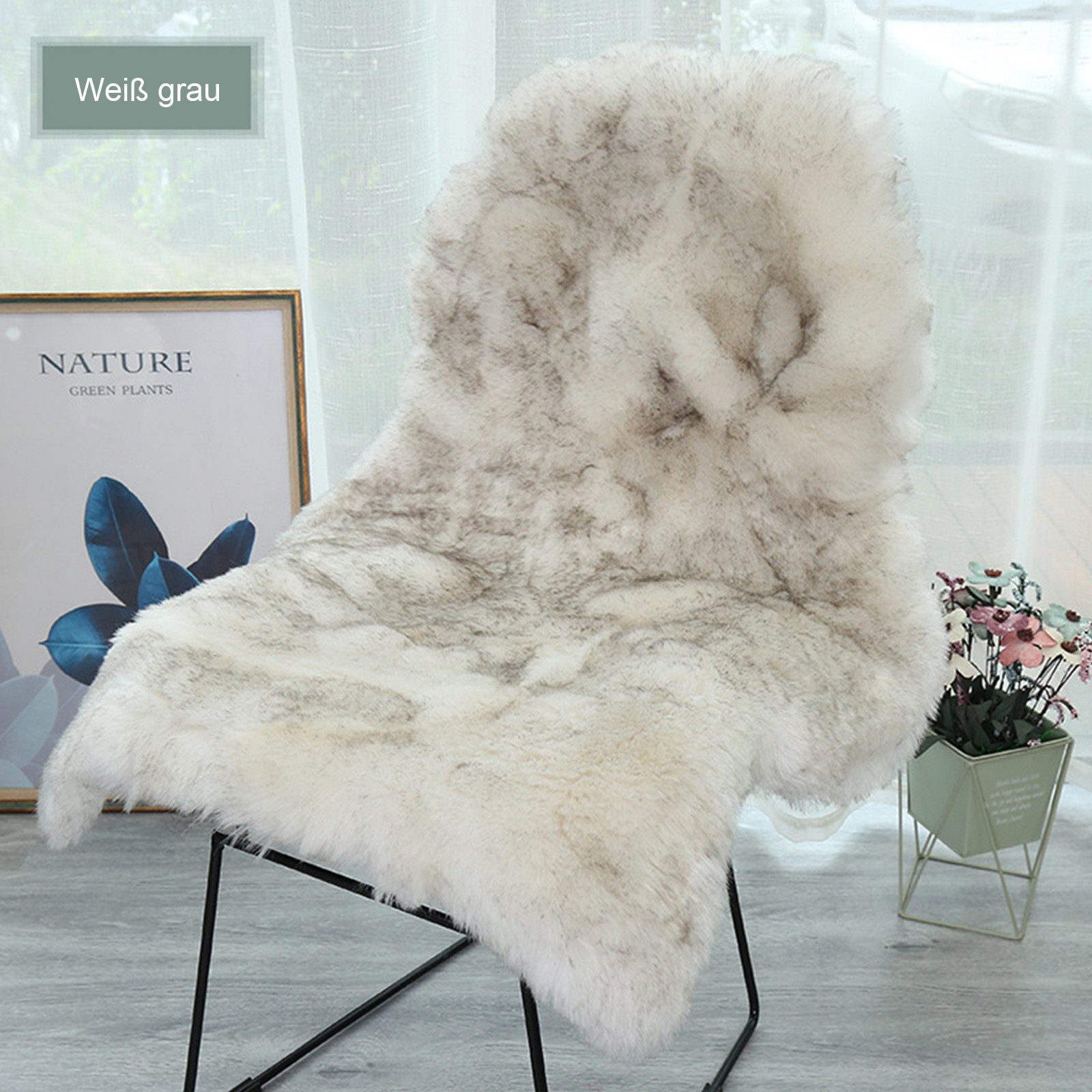 OKWISH Fellteppich Hochflor Teppich Wohnzimmerteppich Schlafzimmerteppich, günstig online kaufen