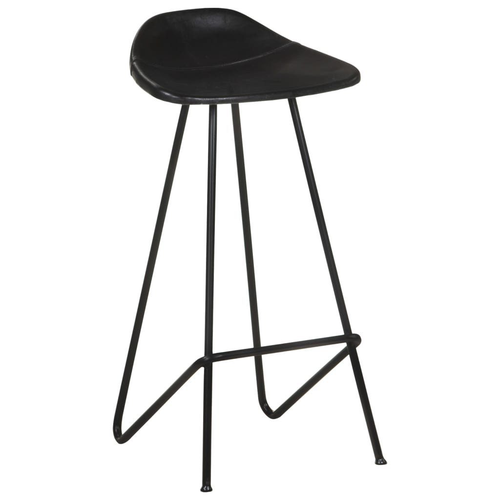 vidaXL Barhocker Barhocker 4 Stk. Schwarz Echtleder (4 St)