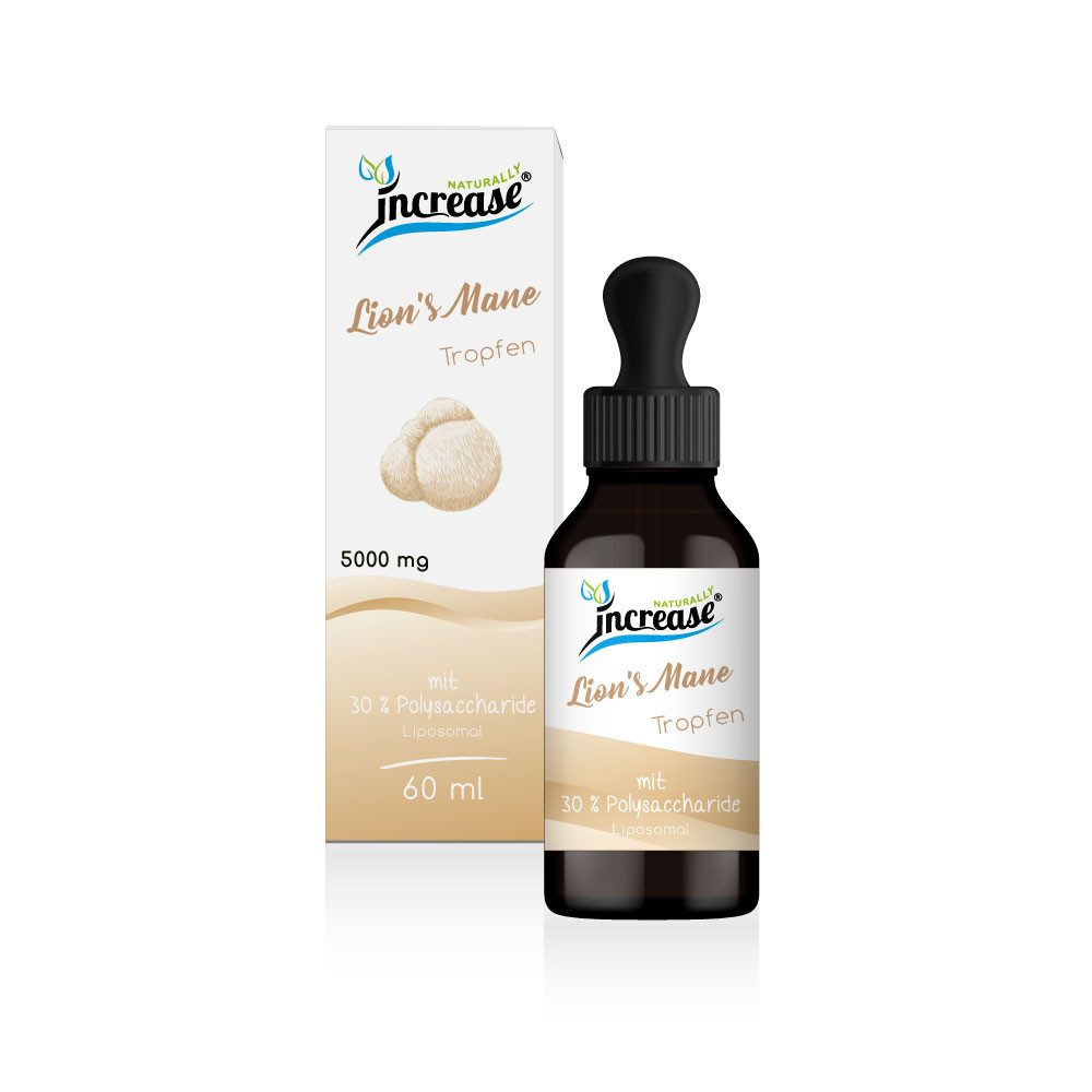 increase NATURALLY Liposomales Lion's Mane - 5000mg Erinaceus Vitalpilz Extrakt pro Tag Tropfen, 60 ml