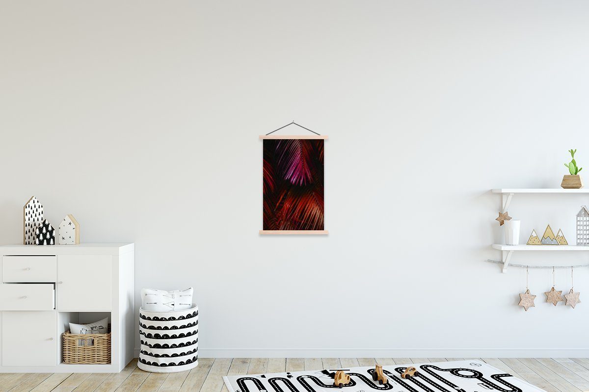 MuchoWow - (1 Dschungel Magnetisch Bilderleiste, St), für Posterleiste, Blätter, Textilposter Wohnzimmer, - Rot Poster