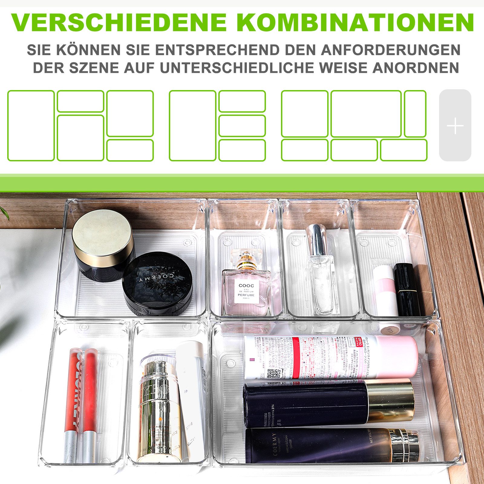 CALIYO Schubladeneinsatz 12-Tlg Schubladen Ordnungssystem,Transparent Veran günstig online kaufen