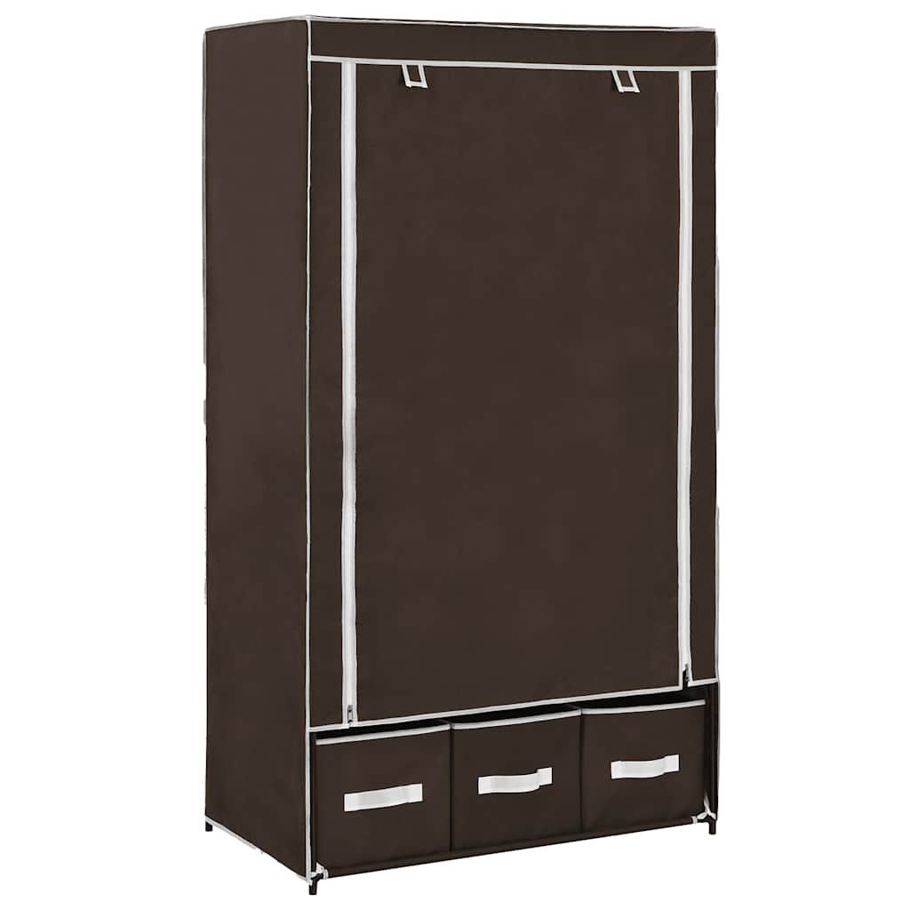 Stoffschrank Kleiderschrank Braun 87 x 49 x 159 cm Stoff