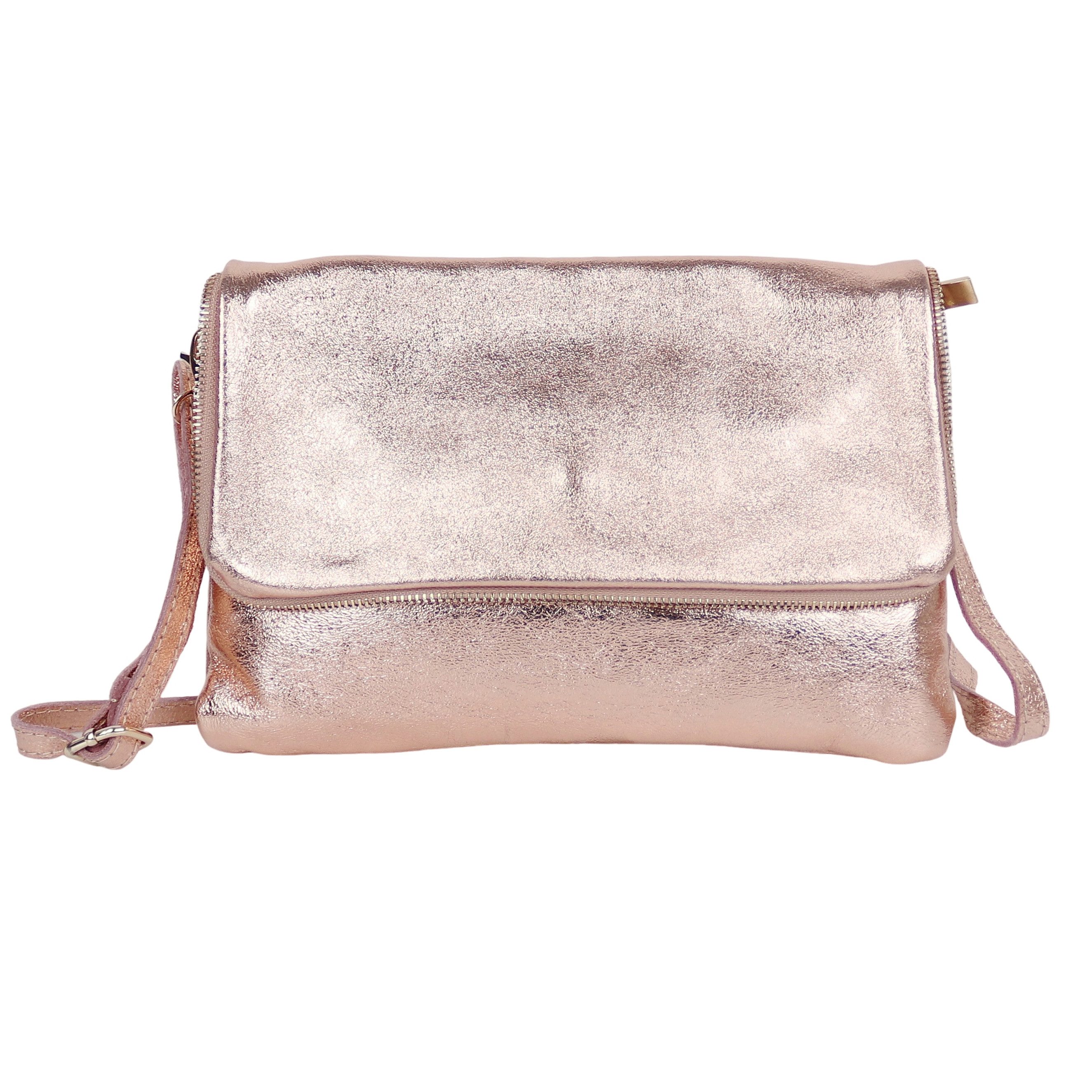MIRROSI Umhängetasche Damen, Crossbody Bag, Echtleder Made in Italy, ca.26x19x2cm (BXHXT)