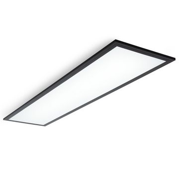 B.K.Licht Deckenleuchte LED Panel Schwarz Decke 100x25cm Wohnzimmer BKL1497, LED fest integriert, Neutralweiß, Deckenlampe 22W 2200lm 4000K neutralweiß Büro Flur