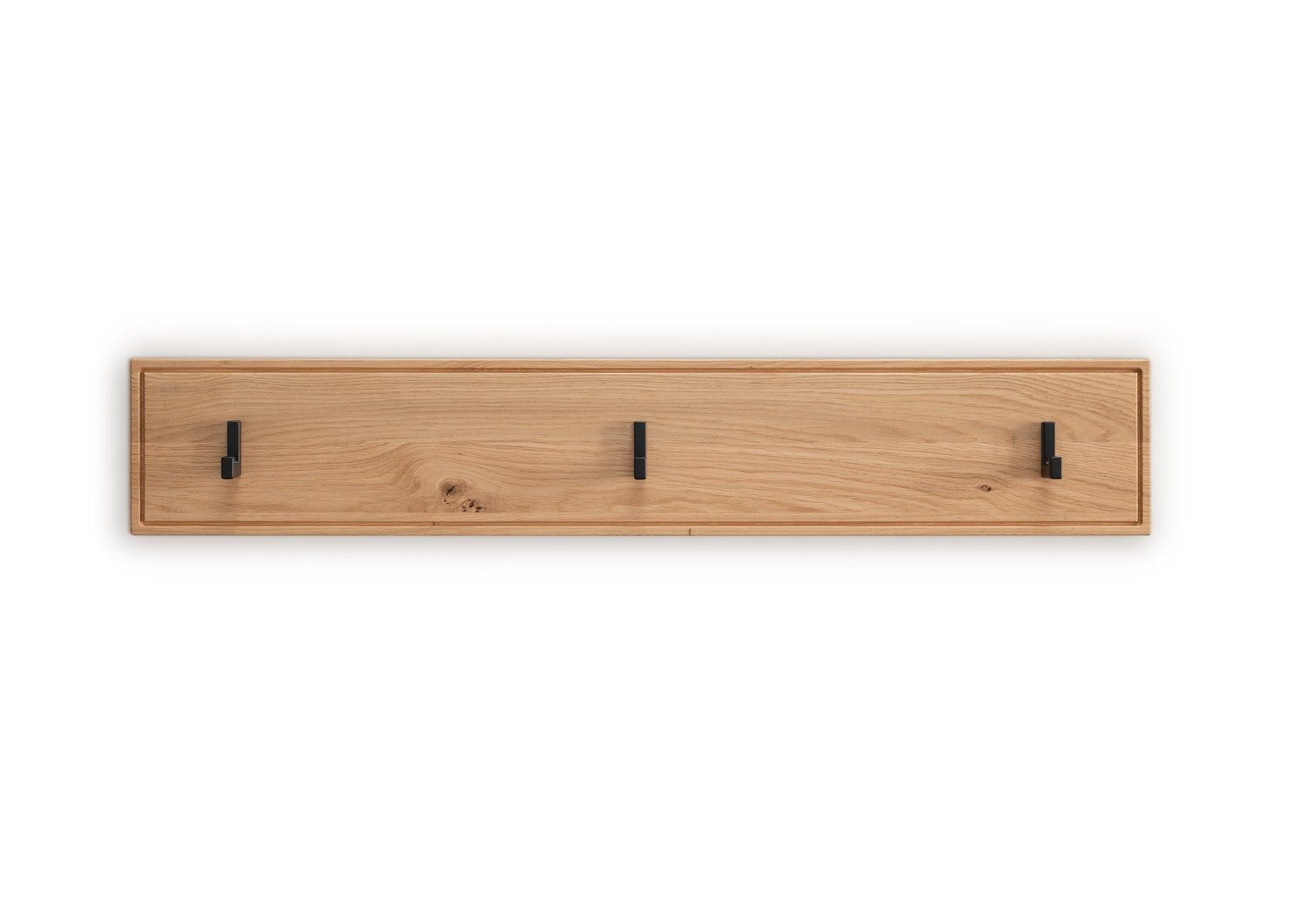 Natur24 Garderobenleiste Wandgarderobe Rimini Eichenholz Natur 80 x 36 x 37 cm