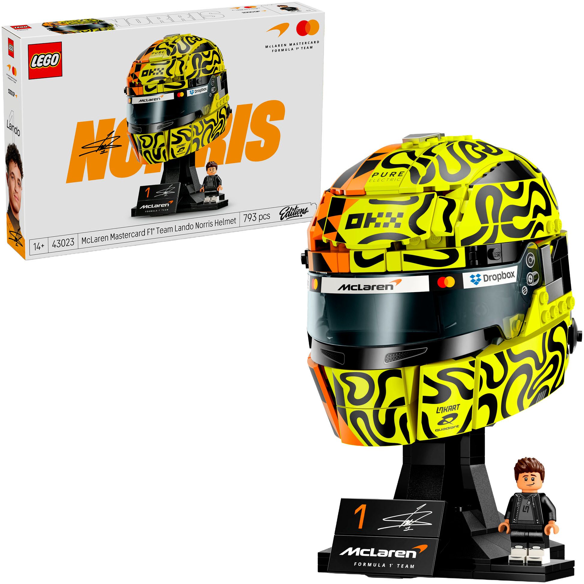 LEGO® McLaren Mastercard F1® Team Lando Norris’ Helm (43023) Konstruktionsspielsteine, (793 St), LEGO Editions Formular 1