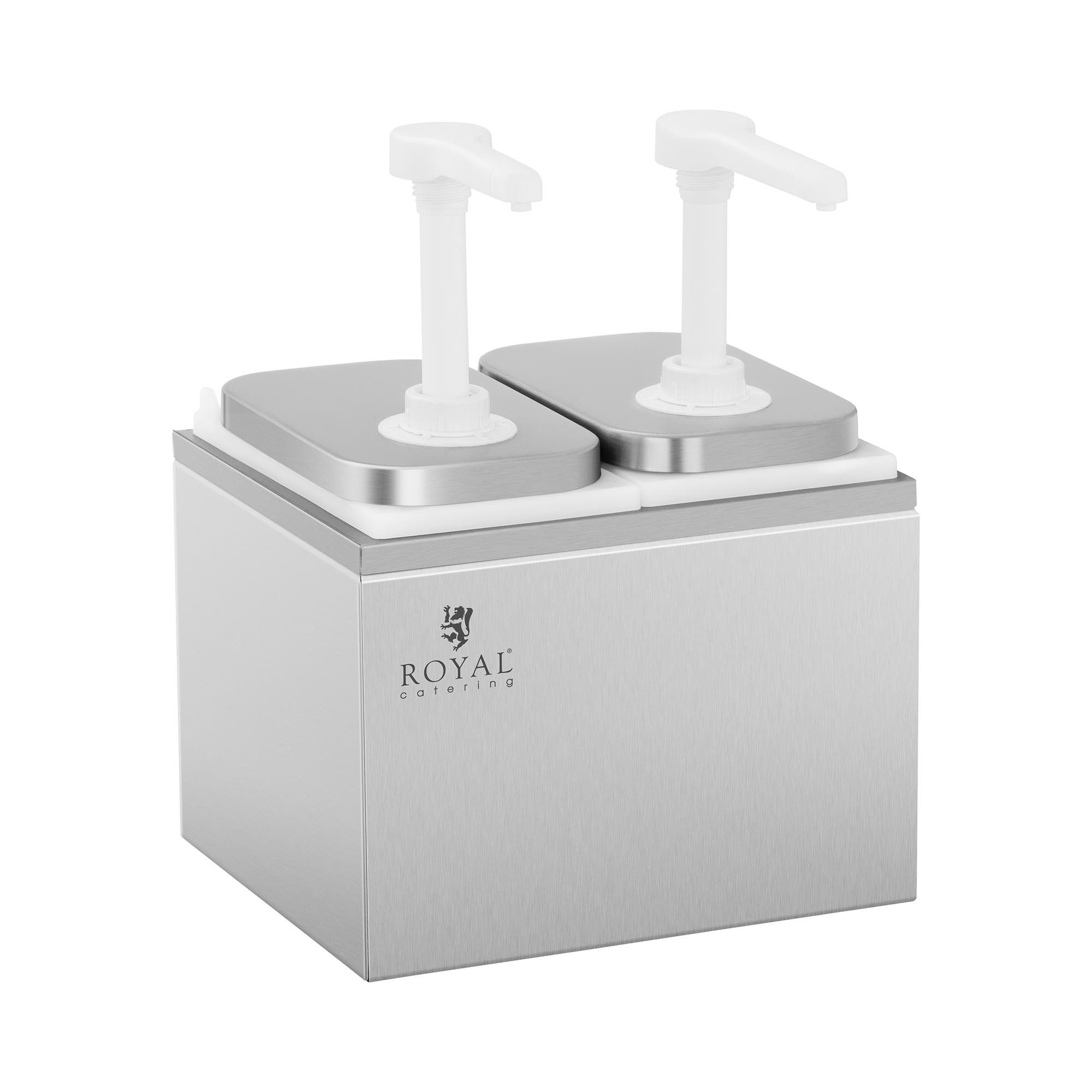 Royal Catering Sauciere 2 x 2 L Saucenspender Pumpspender Senfspender Dosierspender 2 Pumpen, verschiedene Größen