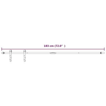 vidaXL Schiebetür Mini Schiebetürbeschlag Set für Schranktüren Carbonstahl 183 cm (1-St)