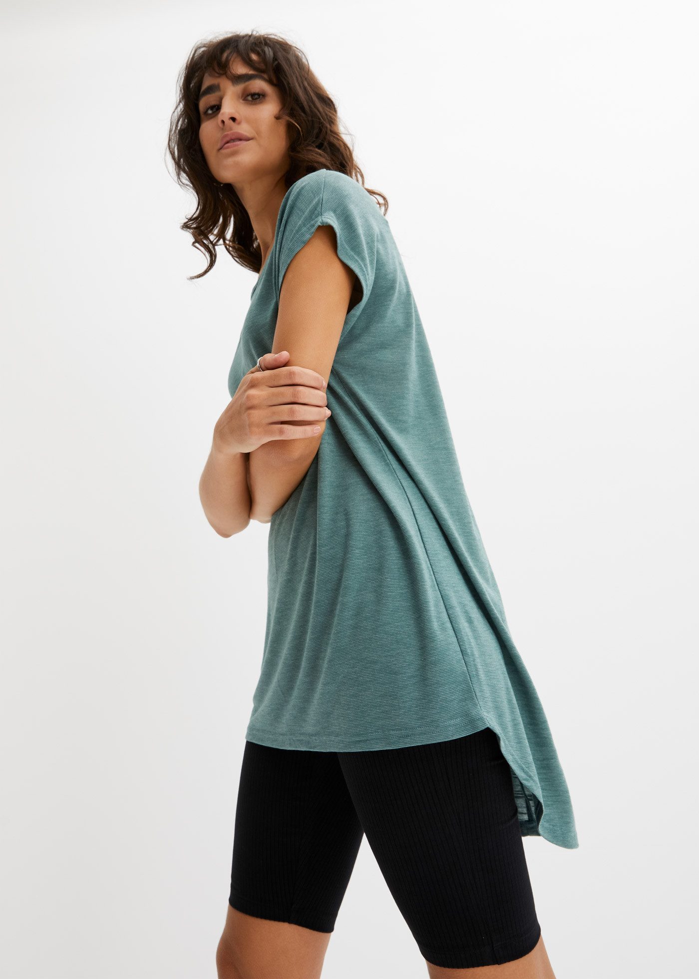bonprix Longshirt lässige Passform, längeres Rückenteil, abgerundeter Saum
