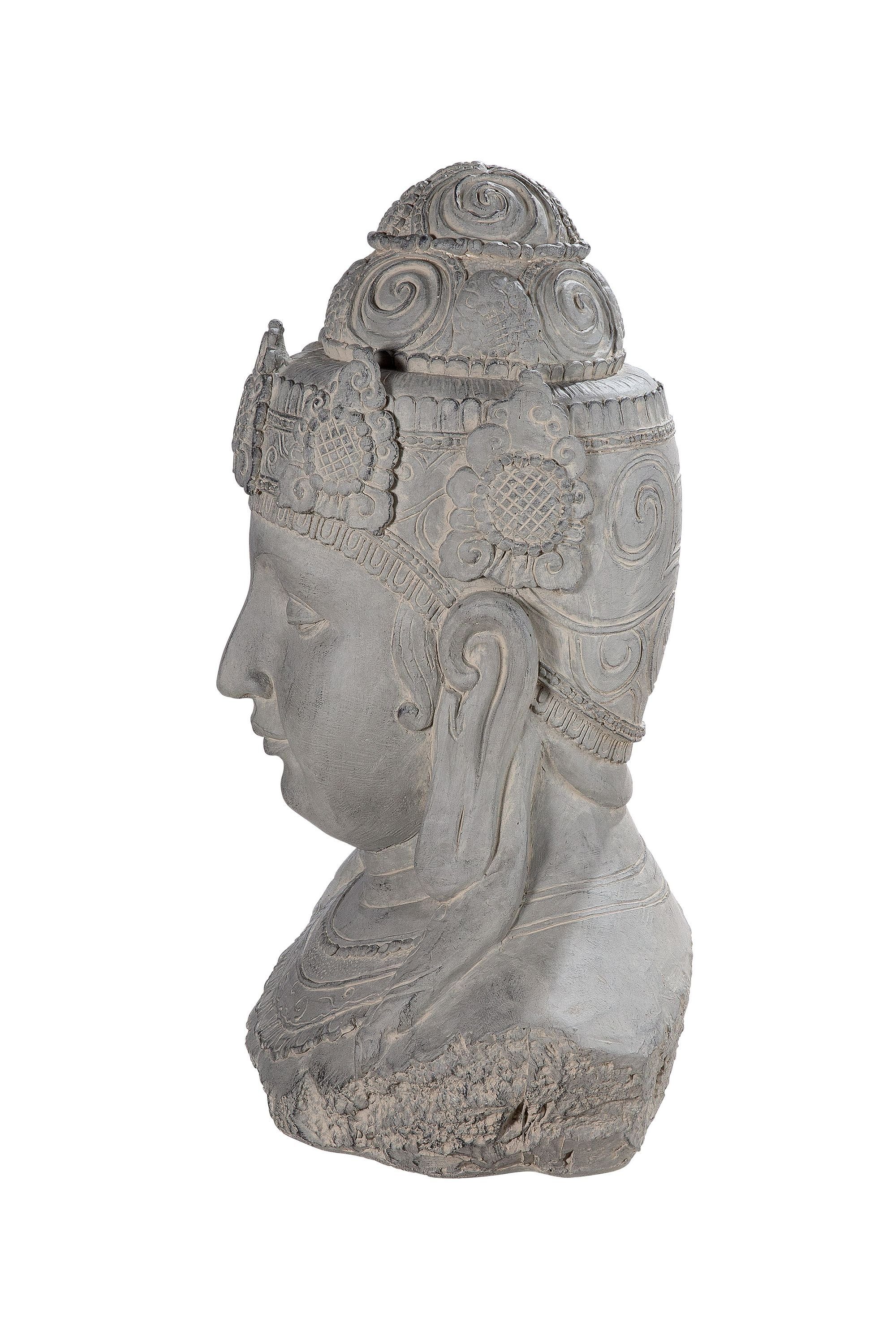 Buddha GILDE GILDE Skulptur Capo - grau - Dekofigur B. H. 58cm x 42cm