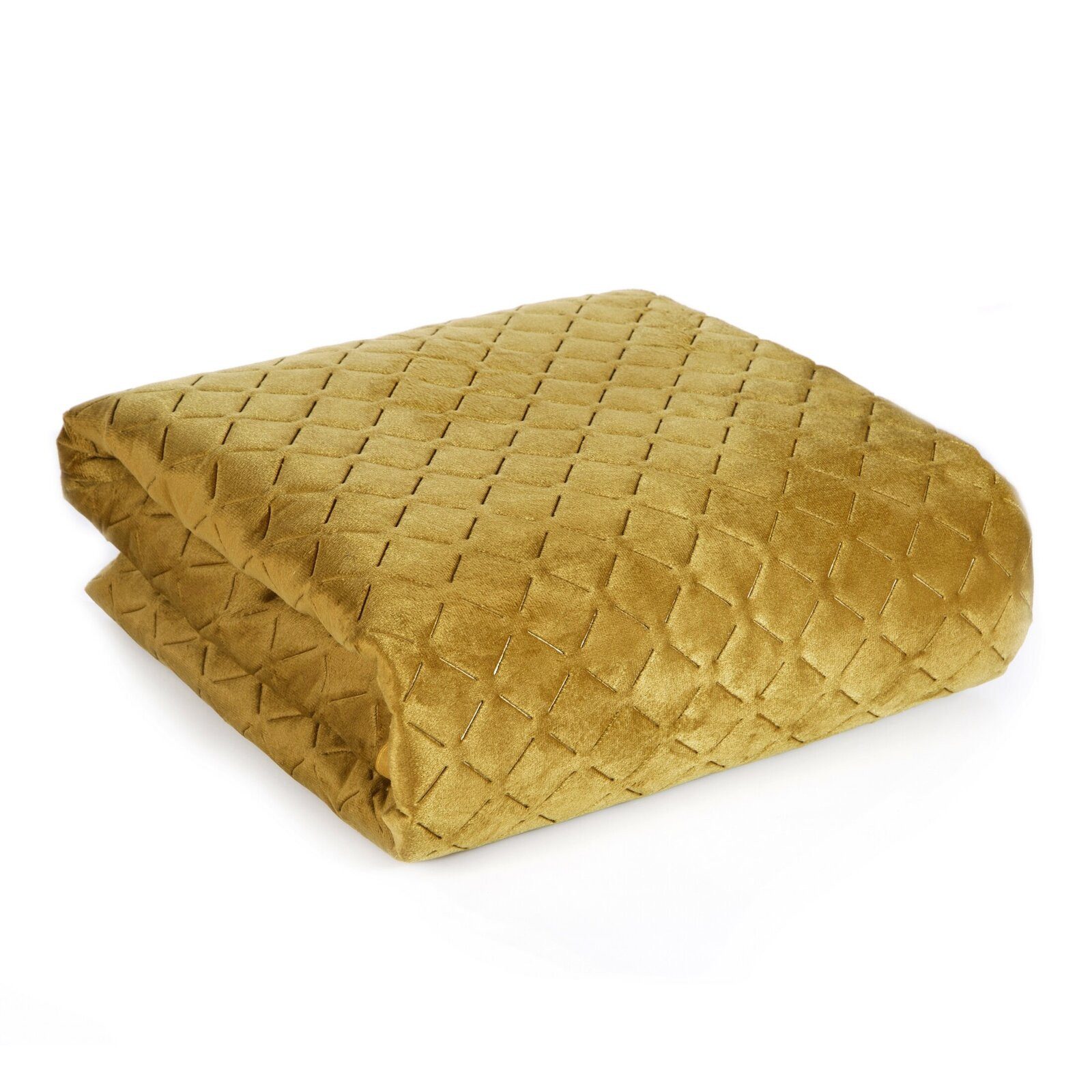 Eurofirany Tagesdecke Gesteppte Decke Velours Karomuster Weicher Überwurf, günstig online kaufen