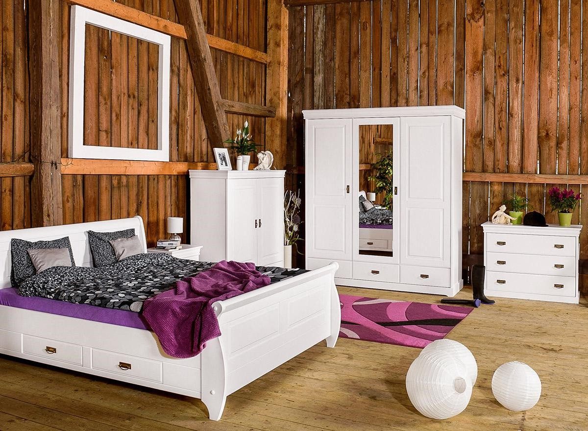Xlmoebel Schlafzimmer-Set Luxuriöses Schlafzimmermöbel-Set im Landhausstil mit Bett und Kommode, (5-tlg., Bett), Hergestellt in Europa