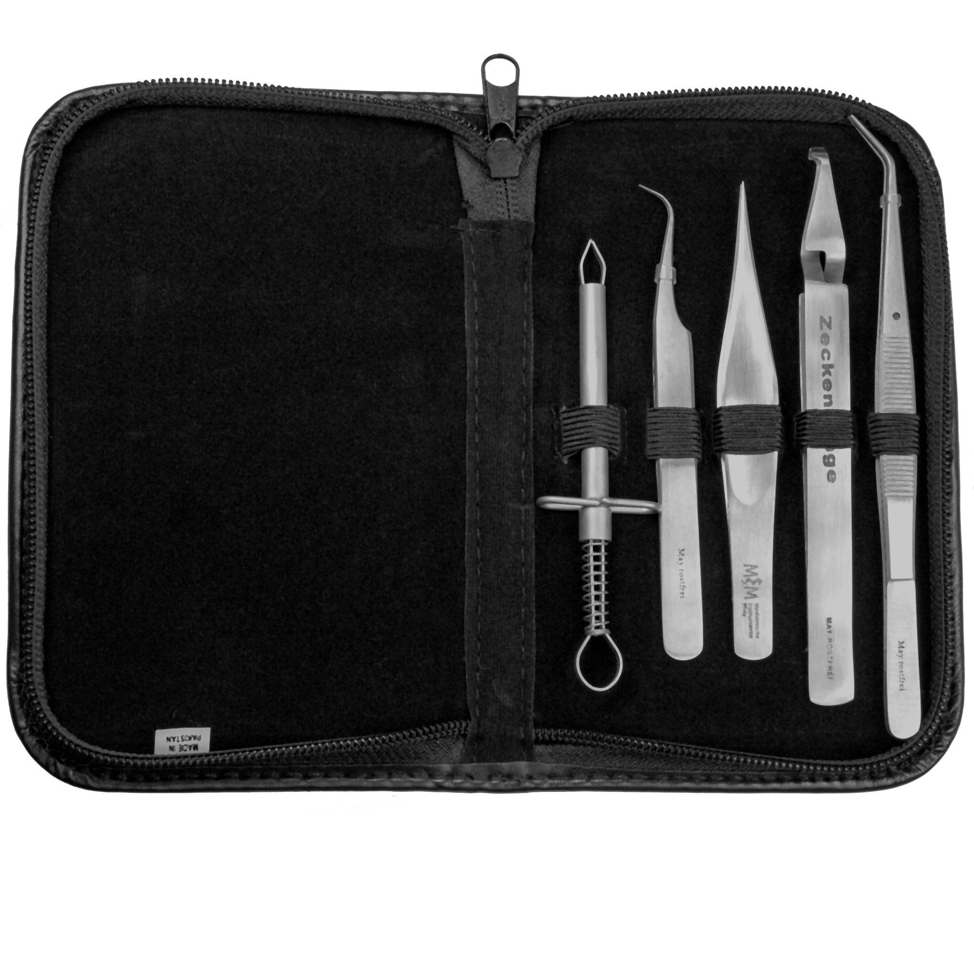 May Präzisionspinzette 5-tlg. Edelstahl Zeckenentferner Set & Splitterpinzette, Universal