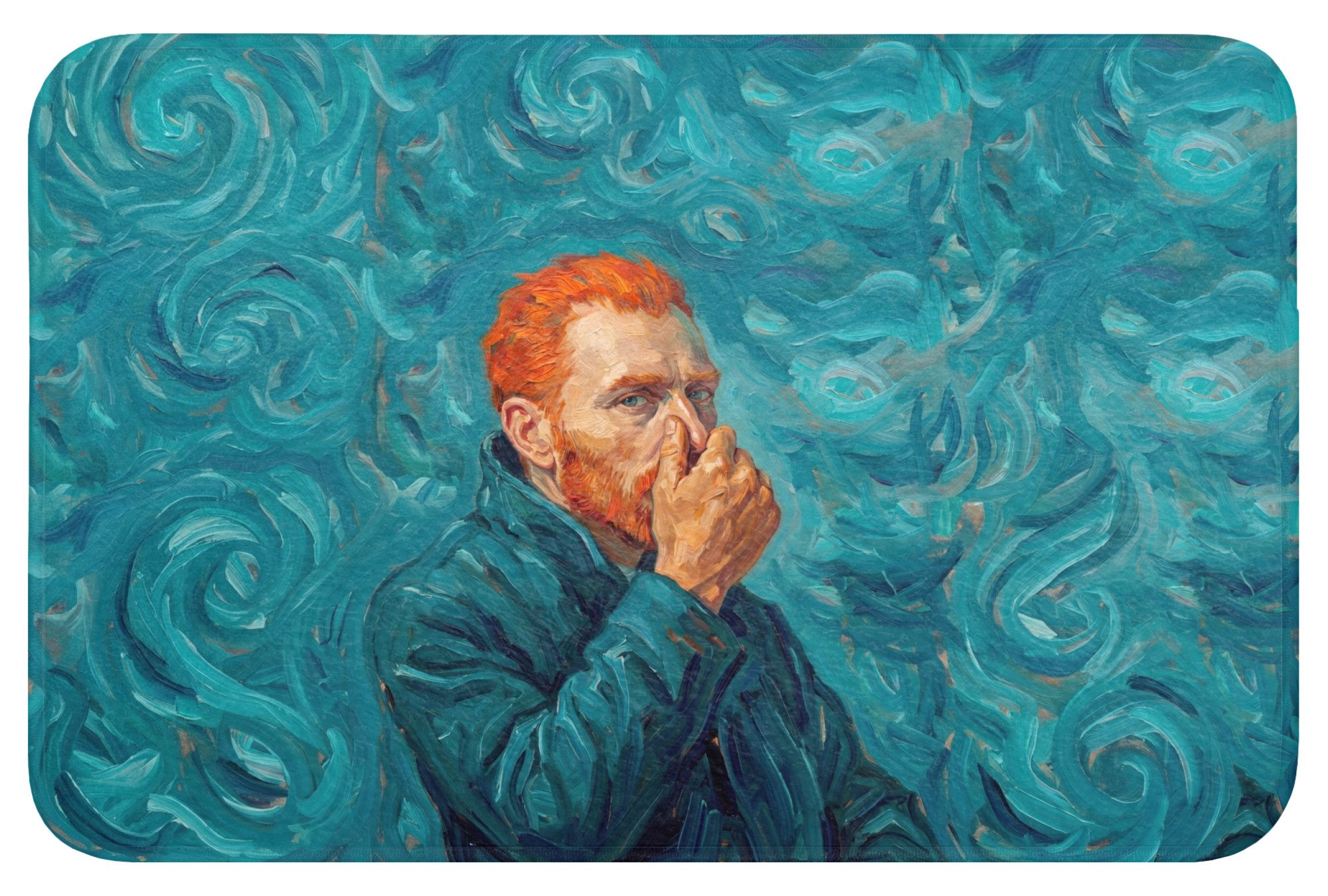 OnlyWow WC-Vorleger Hochformat - Klassisch - Blau, Höhe 10 mm, Polyester, Rechteckig, WC Teppich, Toilettenvorleger, Toilettenteppich, Badematte 60x40 cm