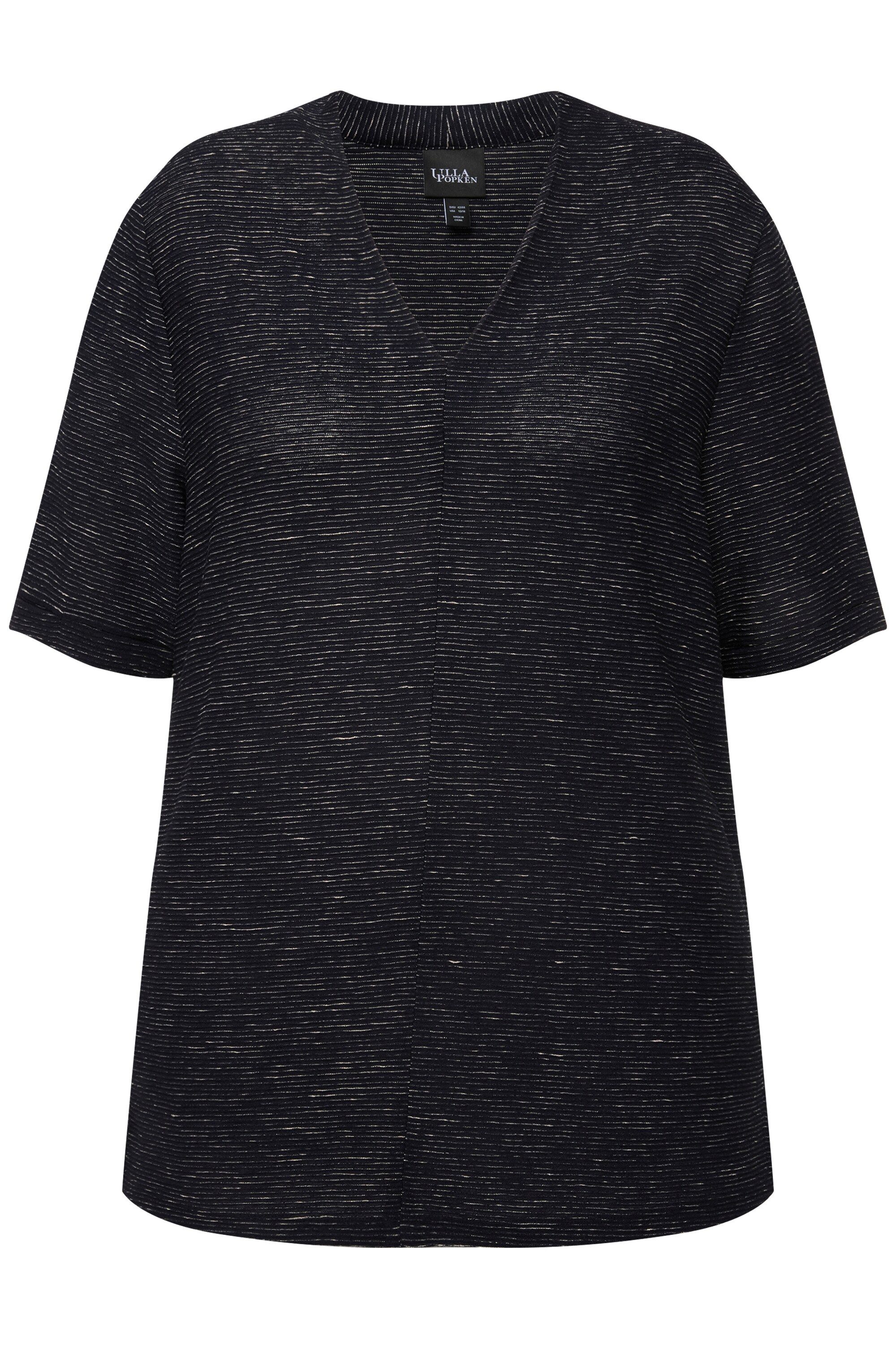 Ulla Popken Sweatshirt Sweatshirt Struktur V-Ausschnitt günstig online kaufen