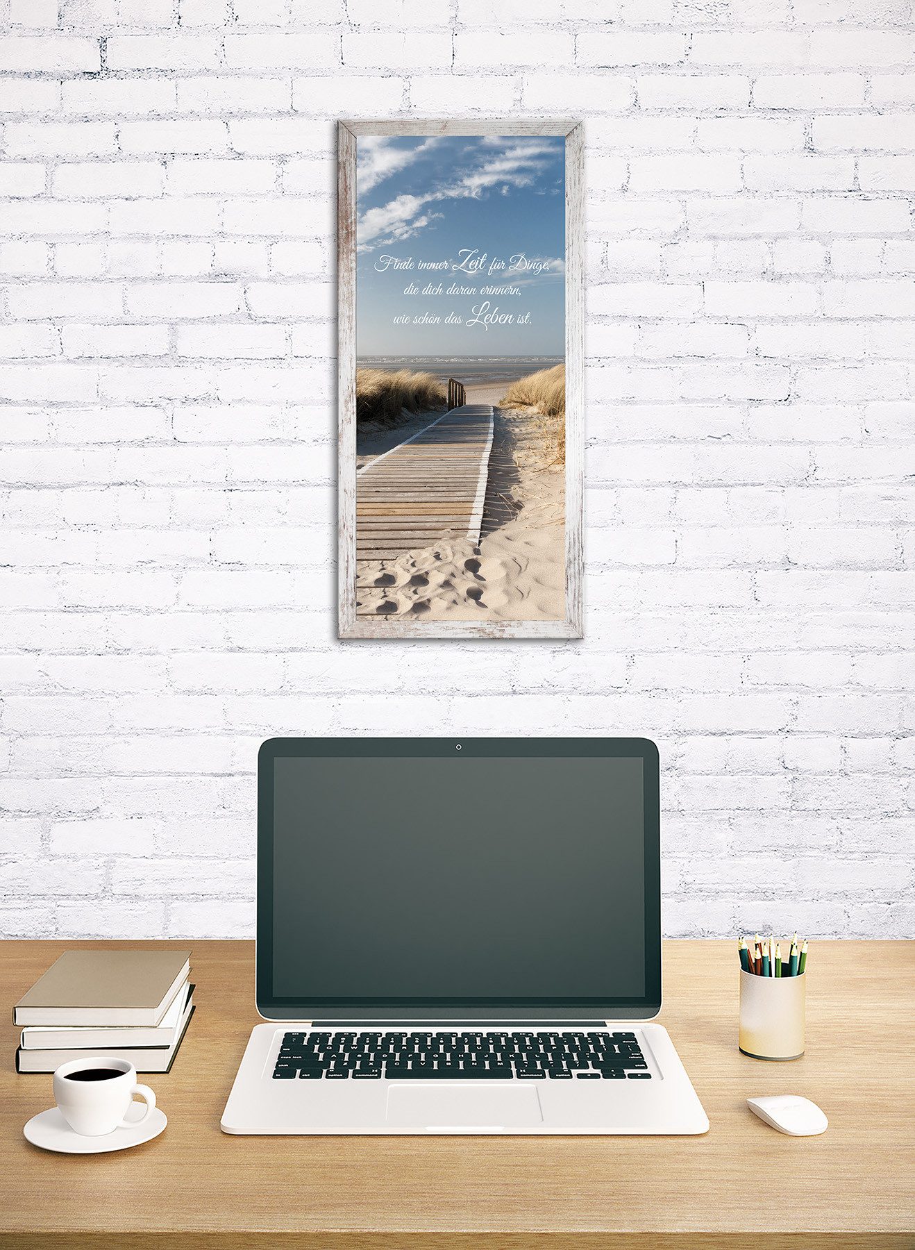 Bönninghoff Bild mit Rahmen Wandbild gerahmt STRAND 23x49 cm – Natur Wanddeko modern, Meer, Sprüche & Texte, Strand (1 St), mit dekorativem Rahmen – Bild 4 von 5