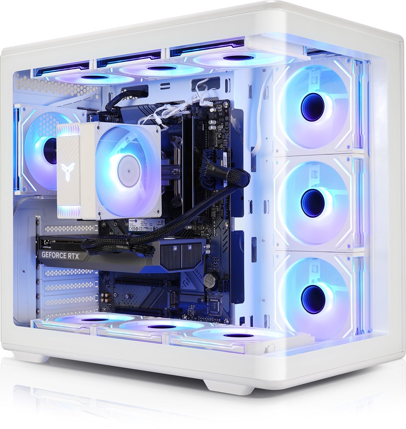 Kiebel Panorama Curve Gaming-PC (AMD Ryzen 7 AMD Ryzen 7 5700X, RTX 5060 Ti, 32 GB RAM, 1000 GB SSD, Luftkühlung, ARGB-Beleuchtung, WLAN)