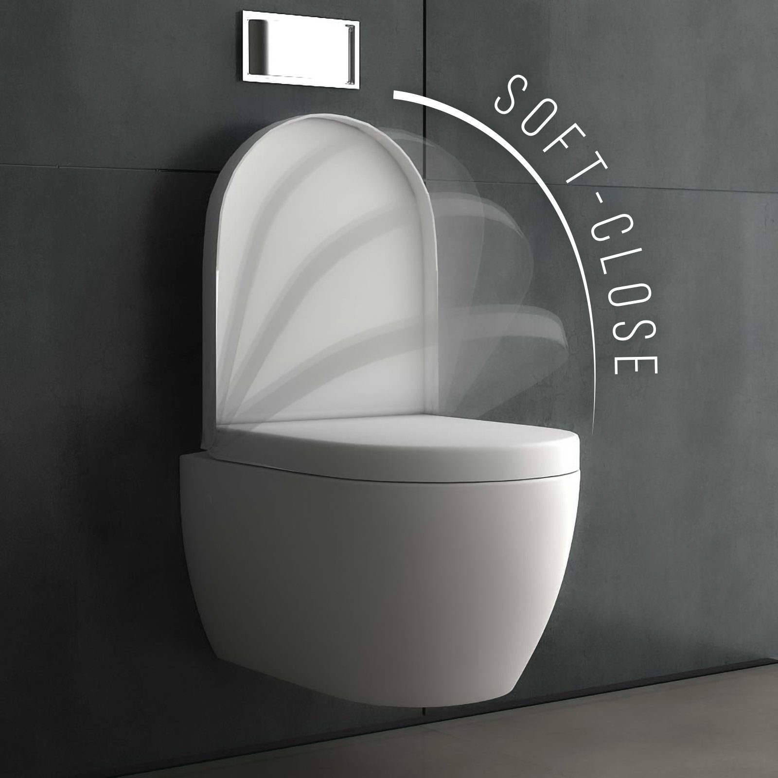 Alpenberger Dusch-WC Set - Hänge WC mit WC Sitz - Klo mit Bidet Funktion - Taharet WC, Toilette Wandmontage, Abgang Waagerecht, Wand WC Set Made in Europa, Häng – Bild 4 von 5