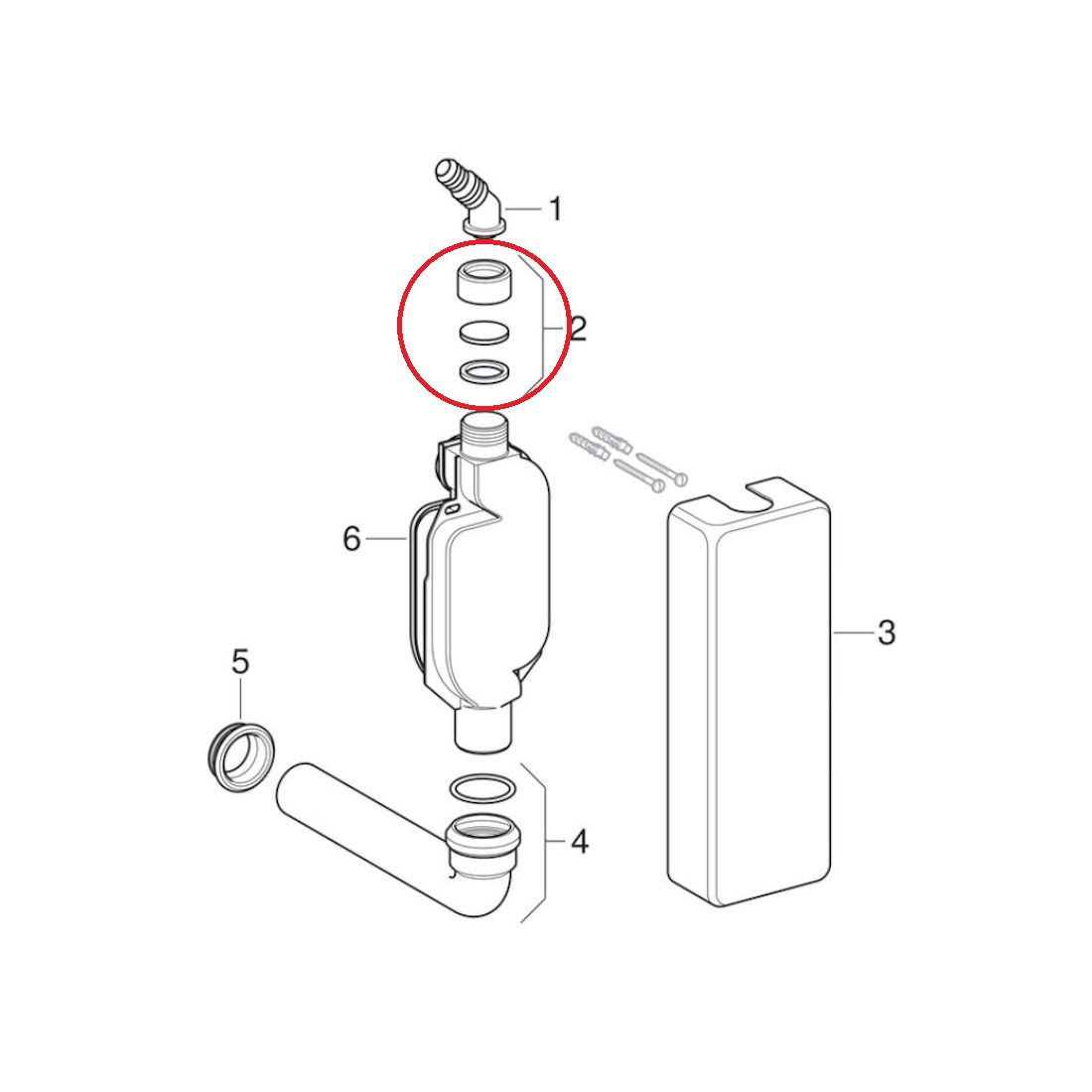 GEBERIT Siphon 1 Zoll Überwurfmutter für Geruchsverschluss, mit Dichtung