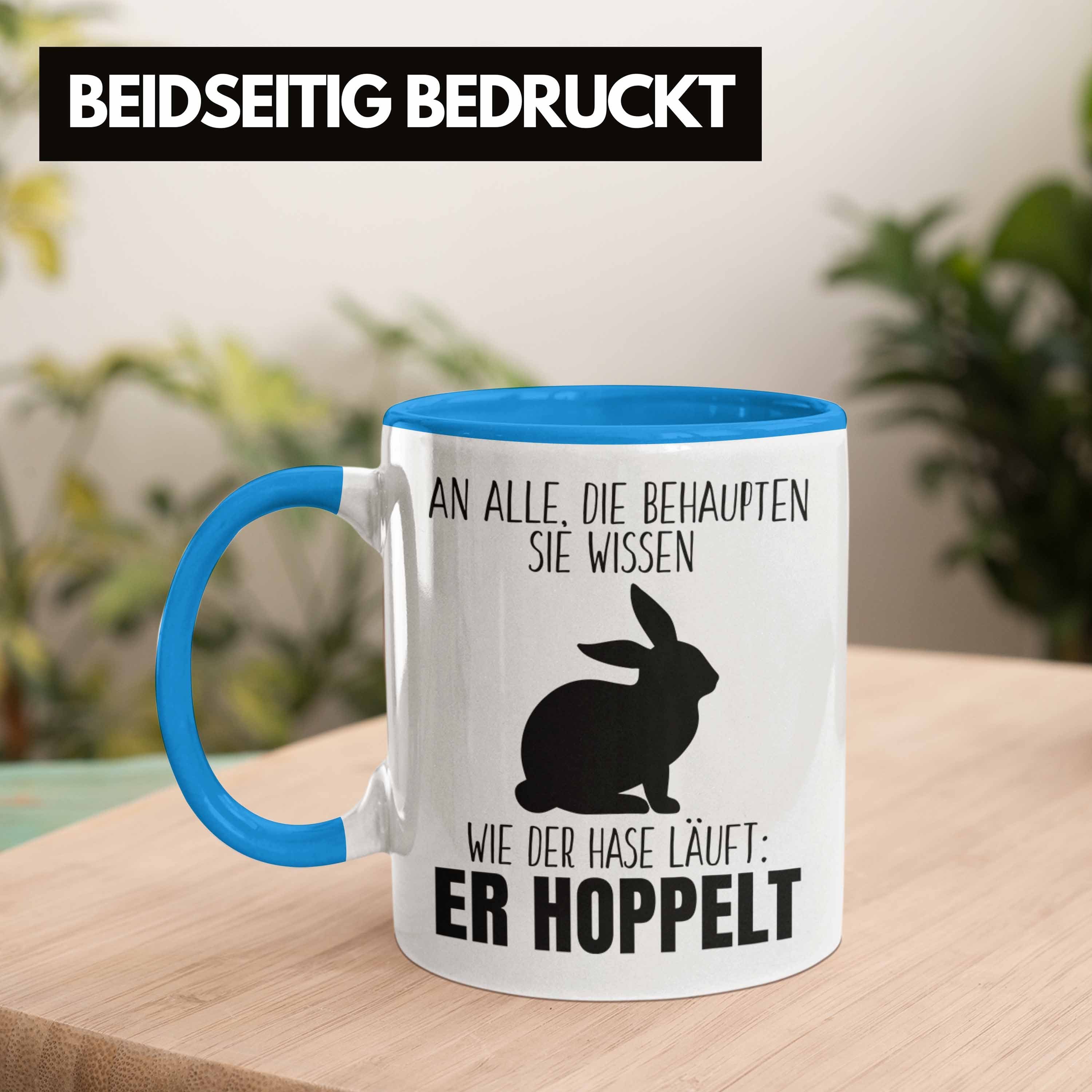 Ostern Hoppelt Witzig Geschhnkidee Spruch Lustiger Trendation Der Tasse - Blau Lustig Tasse Trendation Geschenk Hase