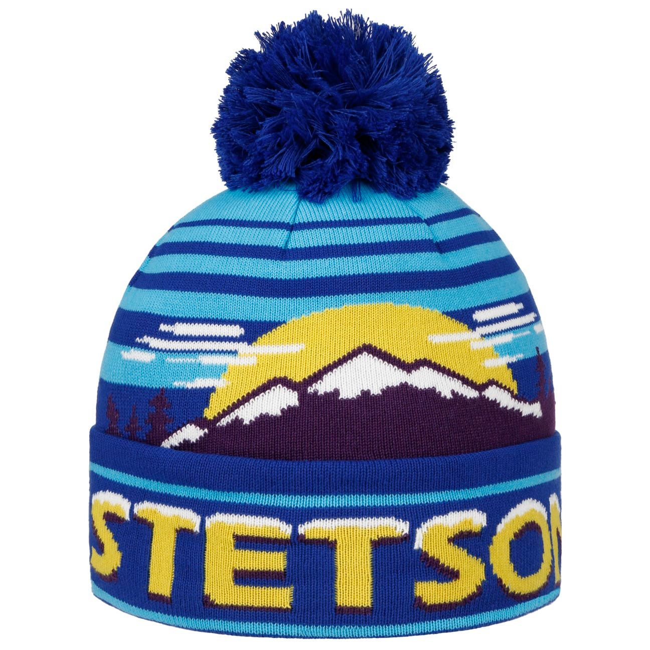 Stetson Bommelmütze (1-St) Strickmütze mit Umschlag