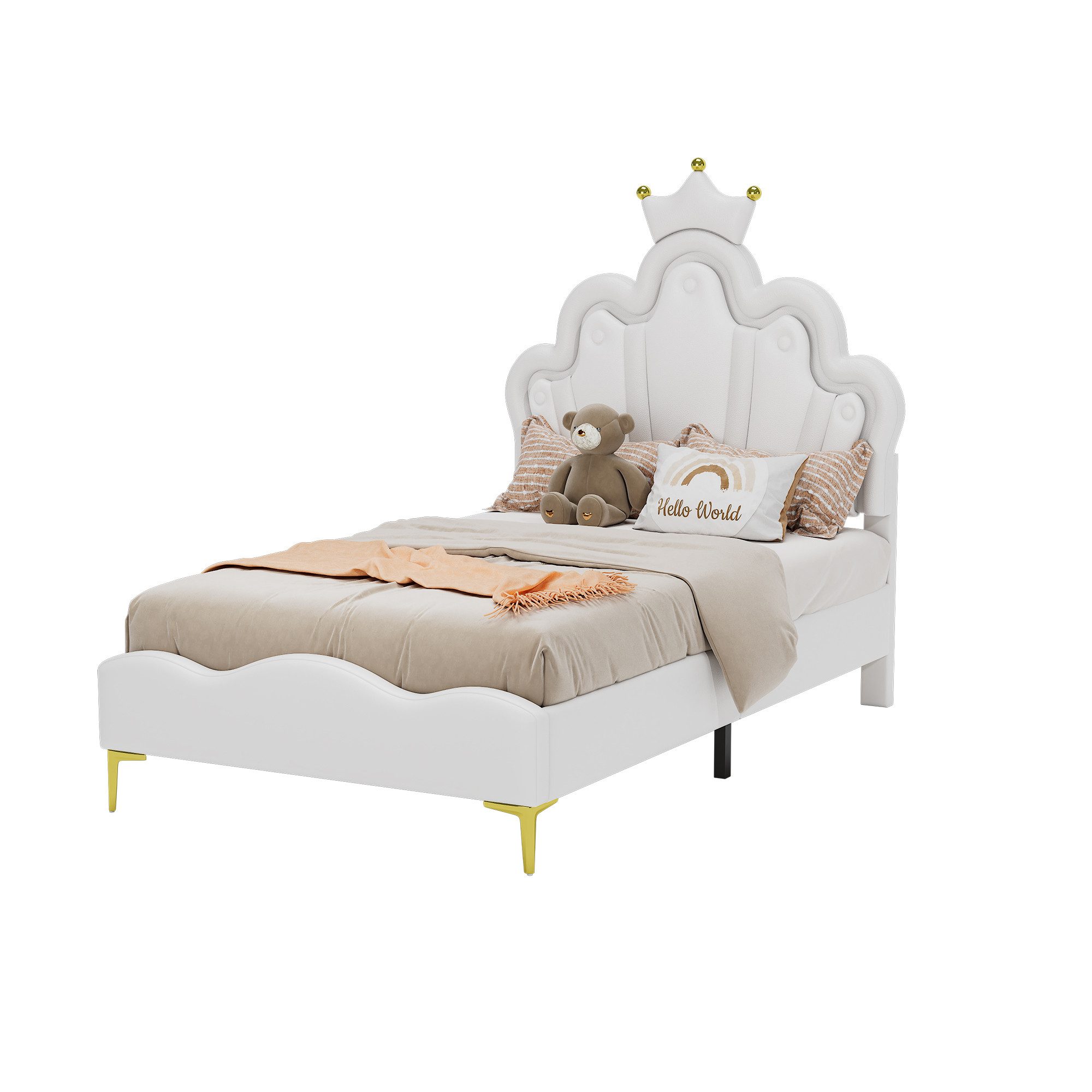 HAUSS SPOLE Polsterbett 90*200cm kronenförmiges Kopfteil, günstig online kaufen
