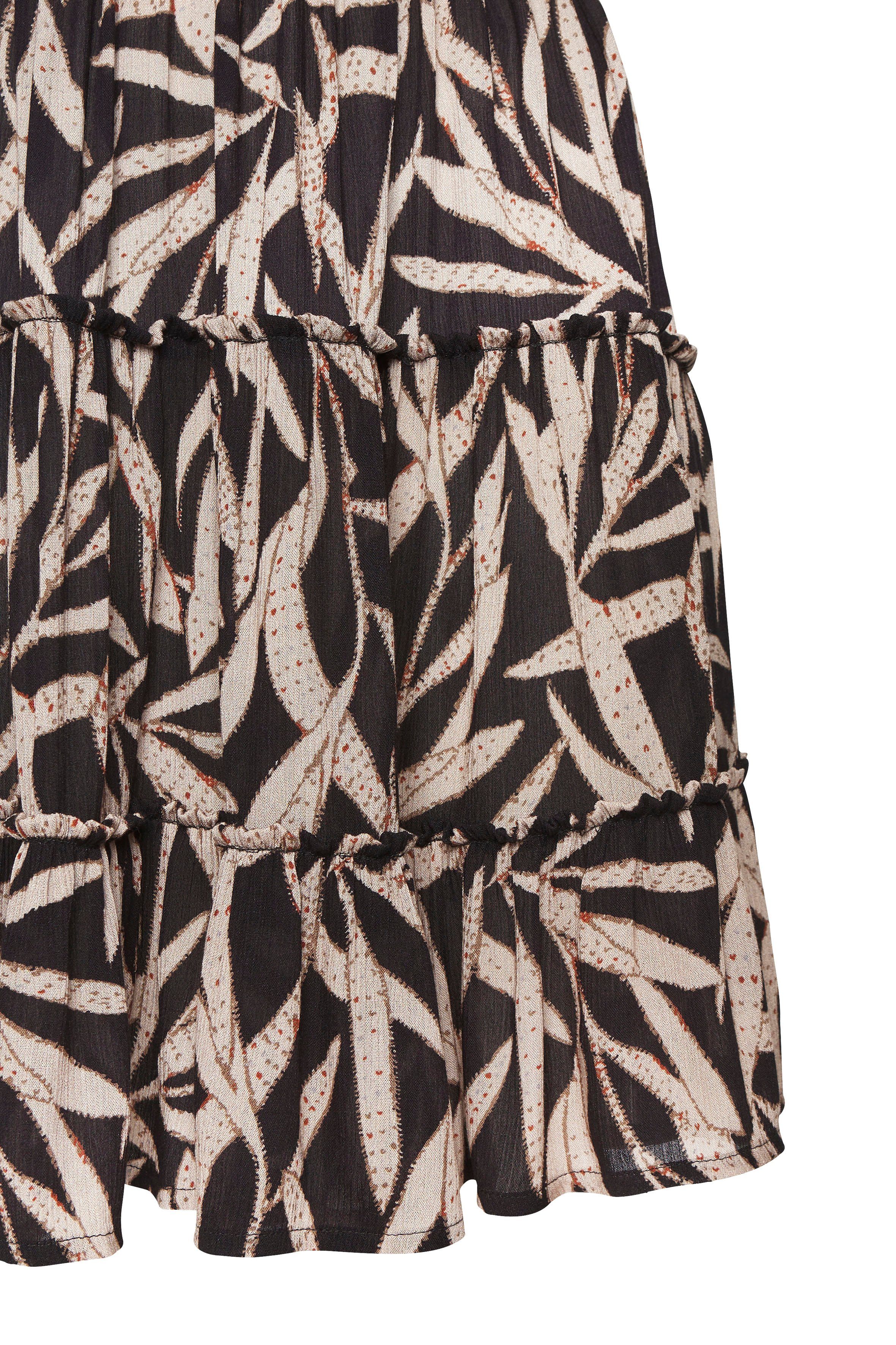 s.Oliver Sommerkleid mit Alloverdruck aus gekreppter Viskose luftiges Strandkleid mit Volant, Spaghettikleid, Druckkleid, Festival