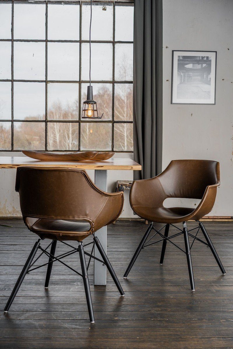 Kawola Essgruppe Kunstleder Dunkelbraun 5 Teilig Mit Tisch Baumkante U 4x Stuhl Zaja Kunstleder Dunkelbraun Online Kaufen Otto
