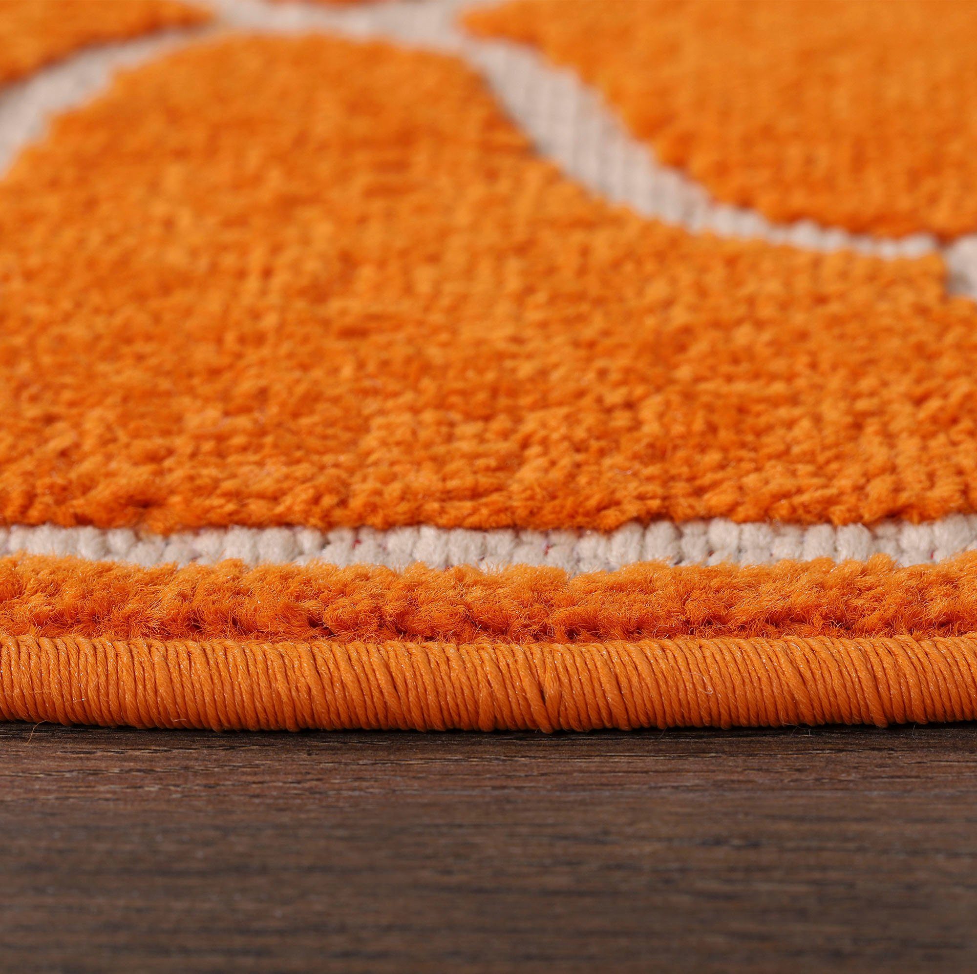 Teppich Berlin, Sanat, rund, mm, -und orange robust geeignet, pflegeleicht 6 Höhe: und Outdoor In