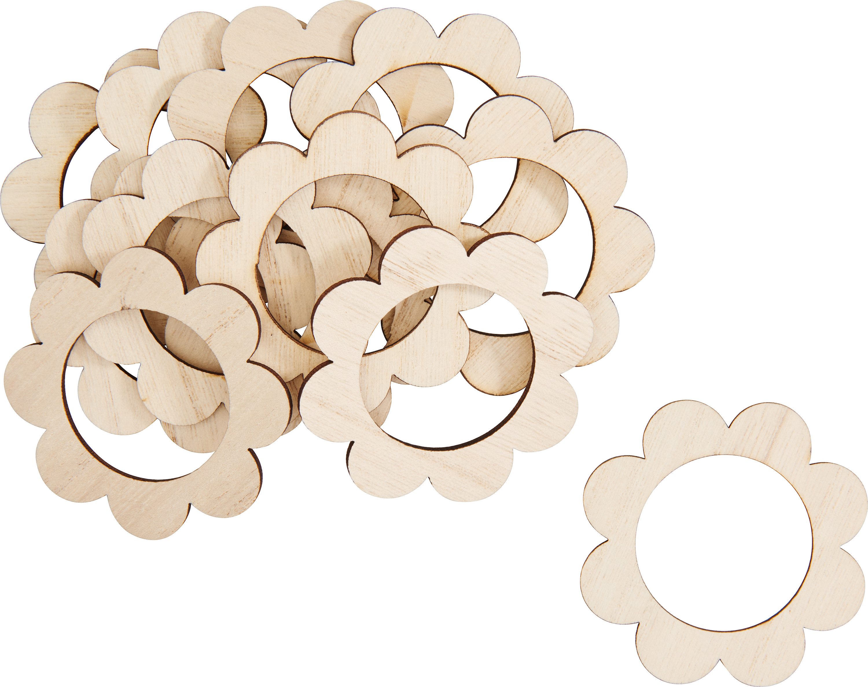 VBS Serviettenhalter Blume, Sperrholz, 12 Stück