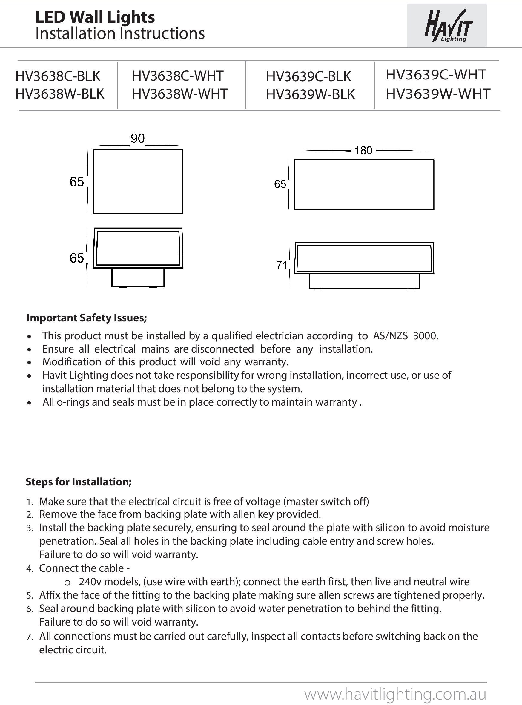 Havit Lighting LED Außen-Wandleuchte MINI, LED fest integriert, Warmweiß