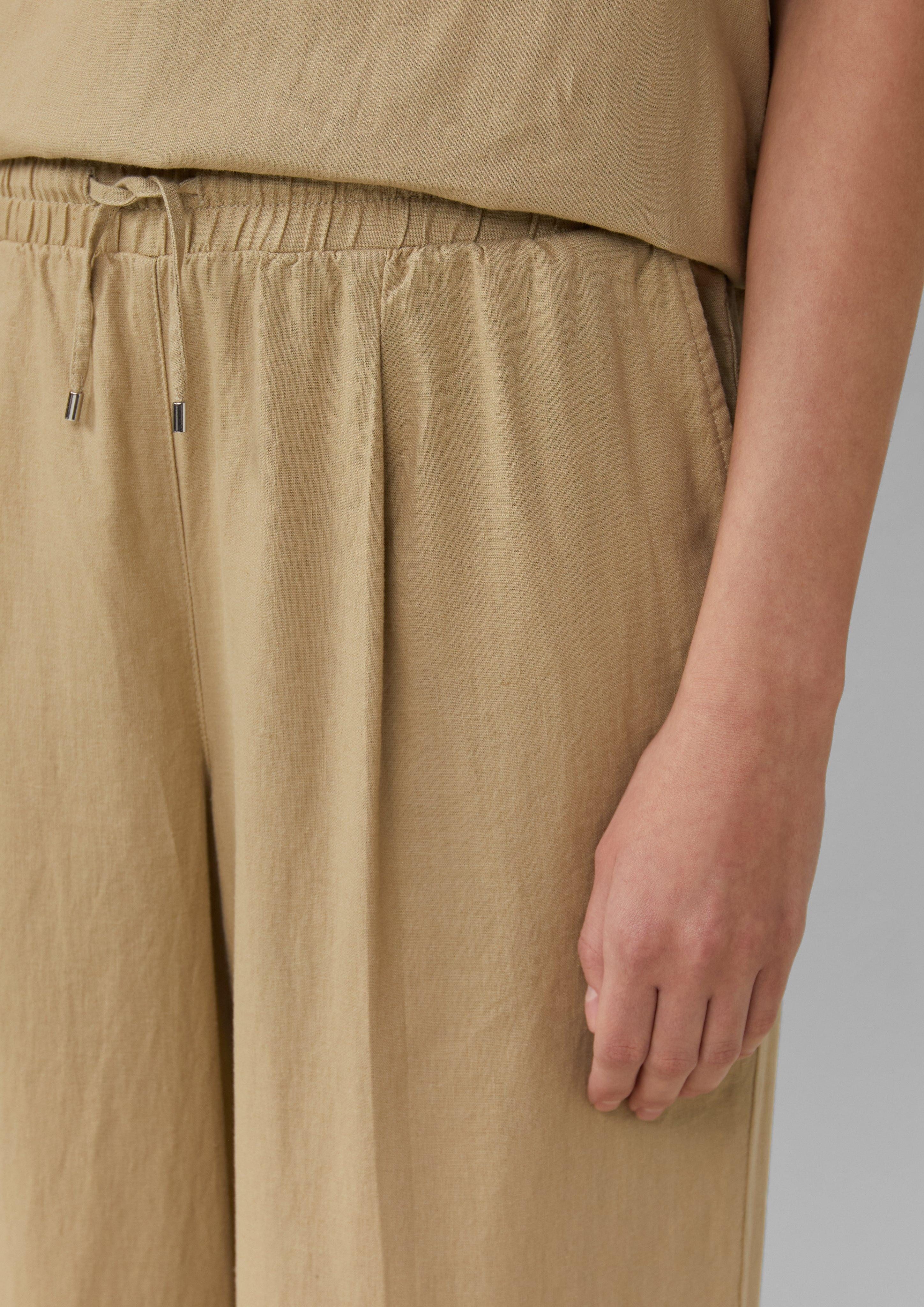 s.Oliver Stoffhose Wide-Leg-Hose aus Leinemix Gummizug günstig online kaufen