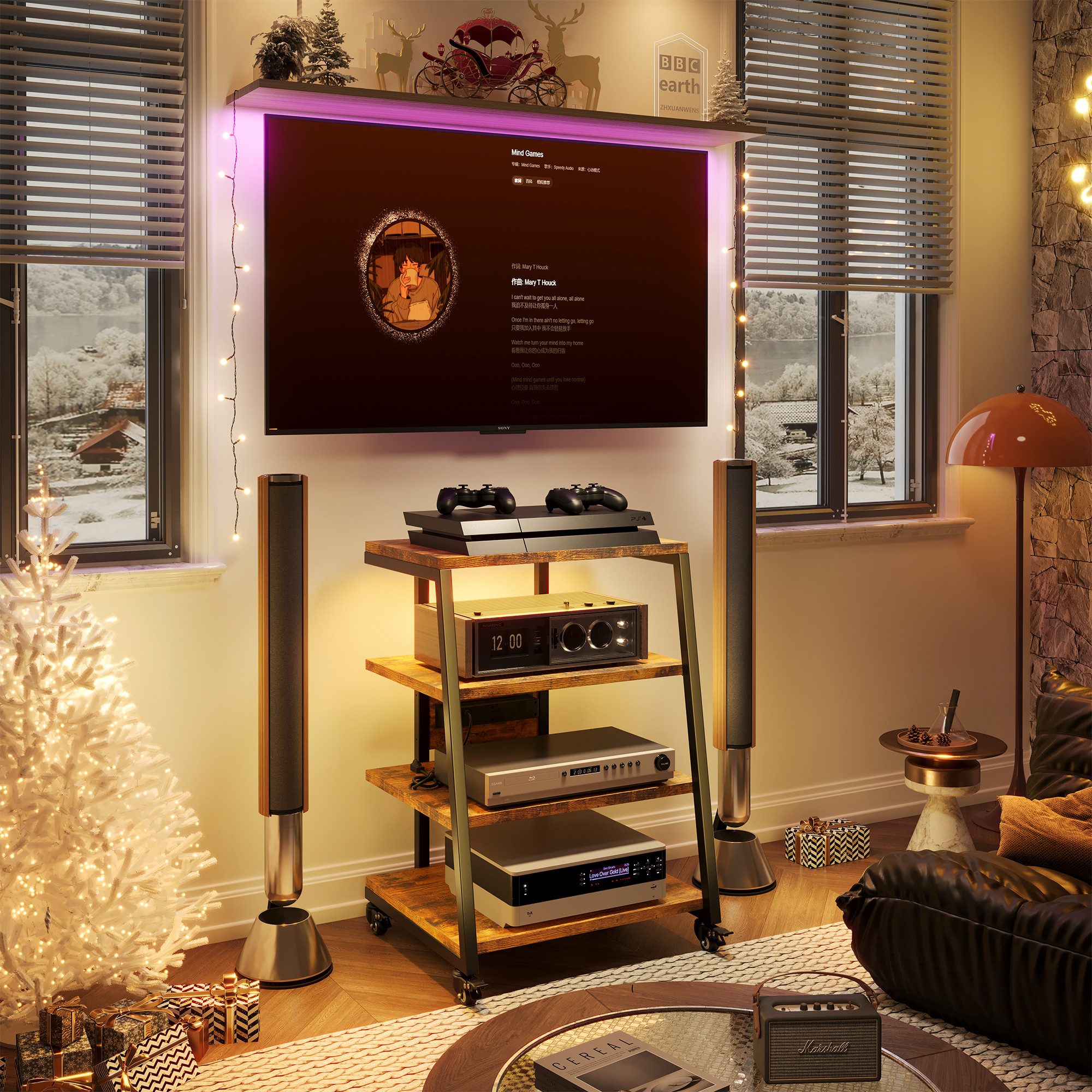 XERSEK TV-Regal HiFi Rack Medienständer mit günstig online kaufen