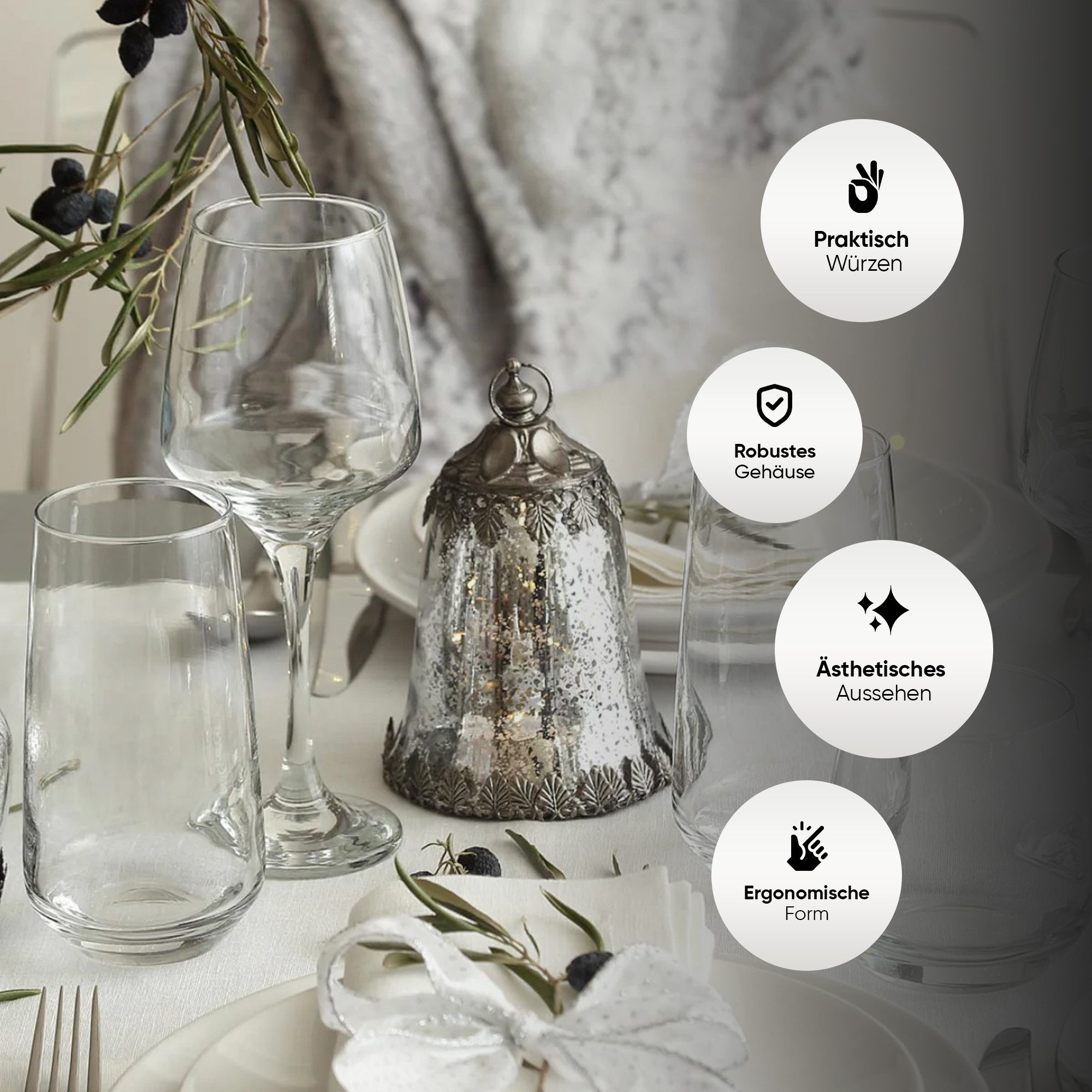 LAV Gläser-Set Lal, 18-tlg., Glas, Spülmaschinengeeignet, robust, vielseitig