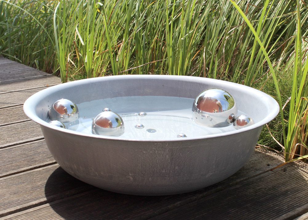 LB H&F Lilienburg Fertigteich Fertigteich Zinkwanne rund Zinkschale 47 cm groß Miniteich Pflanztopf, (zinkdeko Balkonteich Terrassenteich Gartenschale Zinkeimer, Pflanzwanne Blumenwanne diy alt used look antik wasserdicht Sektkühler Teichschale Teichwanne Dekoteich Terrassenteich Gartendeko Vintage Pflanzschüssel Pflanzschale XL groß, Blechschüssel Getränkekühler Flaschenkühler Bierkühler), Zinkbottich Zinkzuber Schale Zink Metall Blumenschale Blumenkübel, Gartenwanne Dekowanne Terrasse Balkon Wasser Deko Garten), Teichschale Teichschüssel Wasserschüssel Wasserschale groß XL
