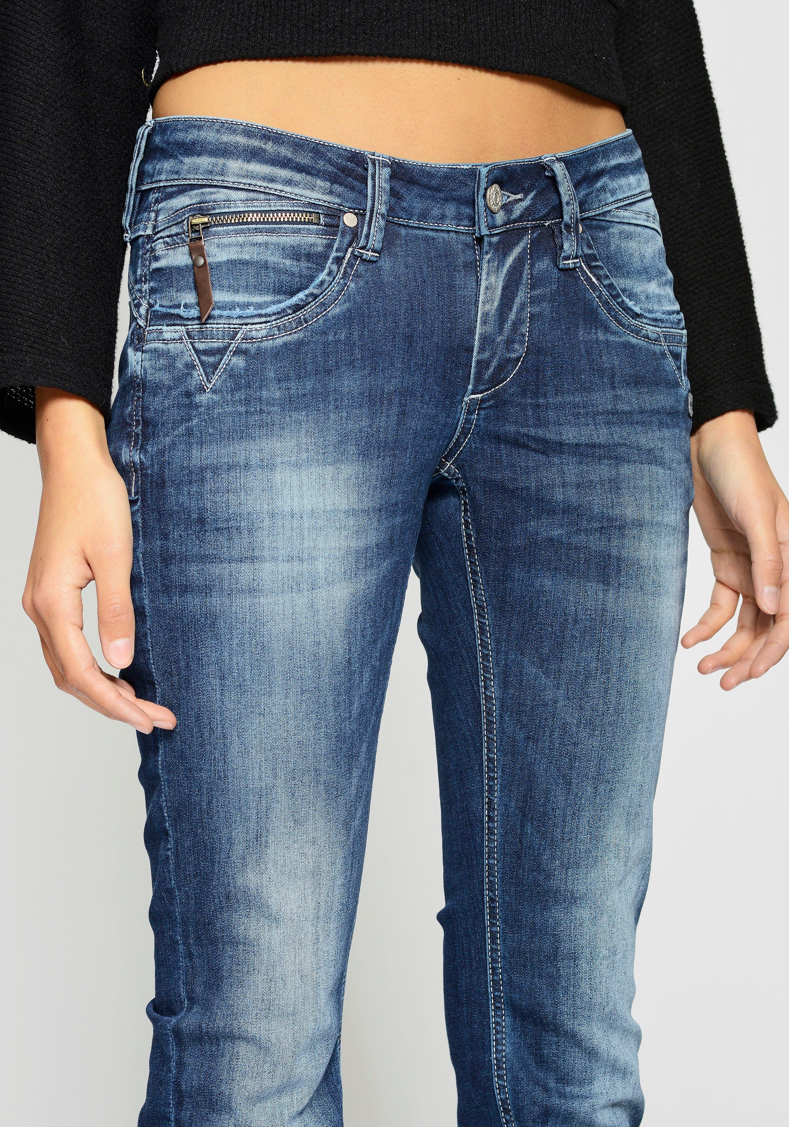 GANG Skinny-fit-Jeans midbase mit Zipper-Detail 94Nikita an der Coinpocket