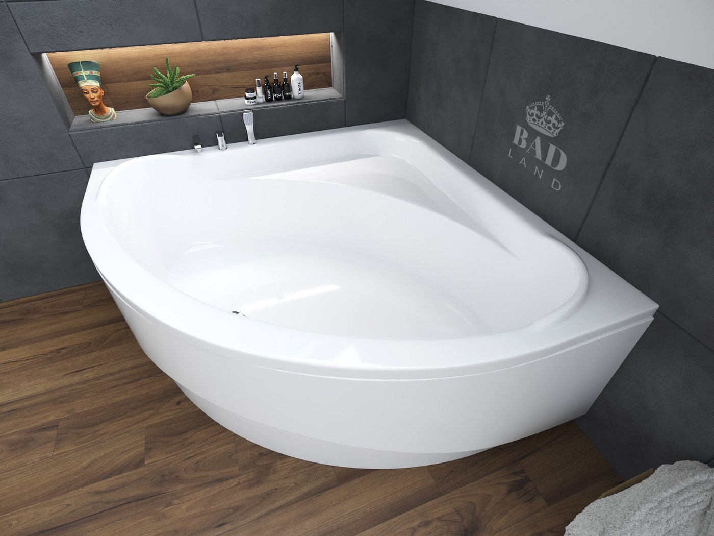 Thumbnail - KOLMAN Badewanne Eckbadewanne Standard 140x140, Ablaufgarnitur & Füße GRATIS