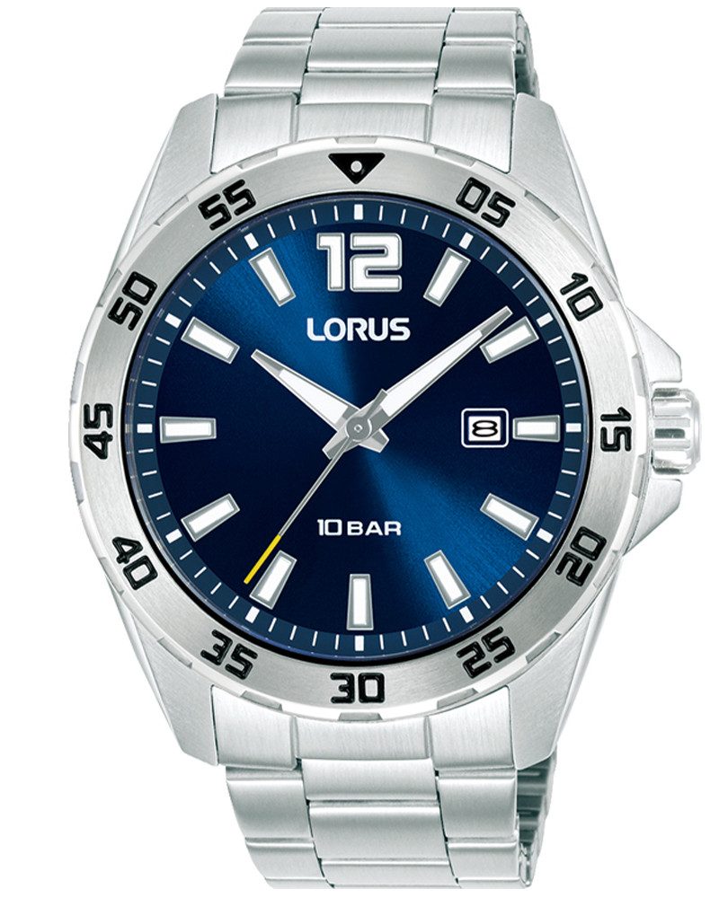 LORUS Quarzuhr RH931SX9, Armbanduhr, Herrenuhr, Edelstahlarmband, analog, Tag