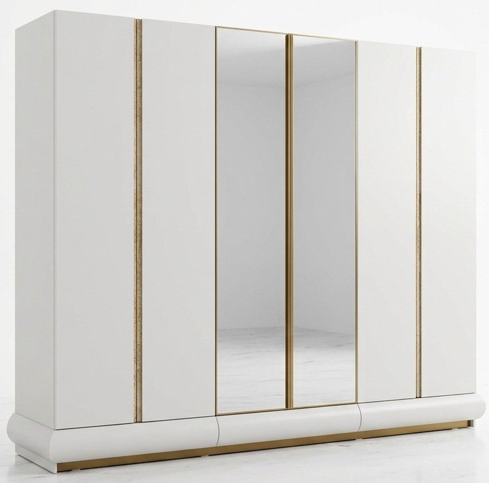JVmoebel Kleiderschrank Modernes Kleiderschrank Spiegelschrank 269cm Schlafzimmer Beige Gold (1-St., 1-tlg)