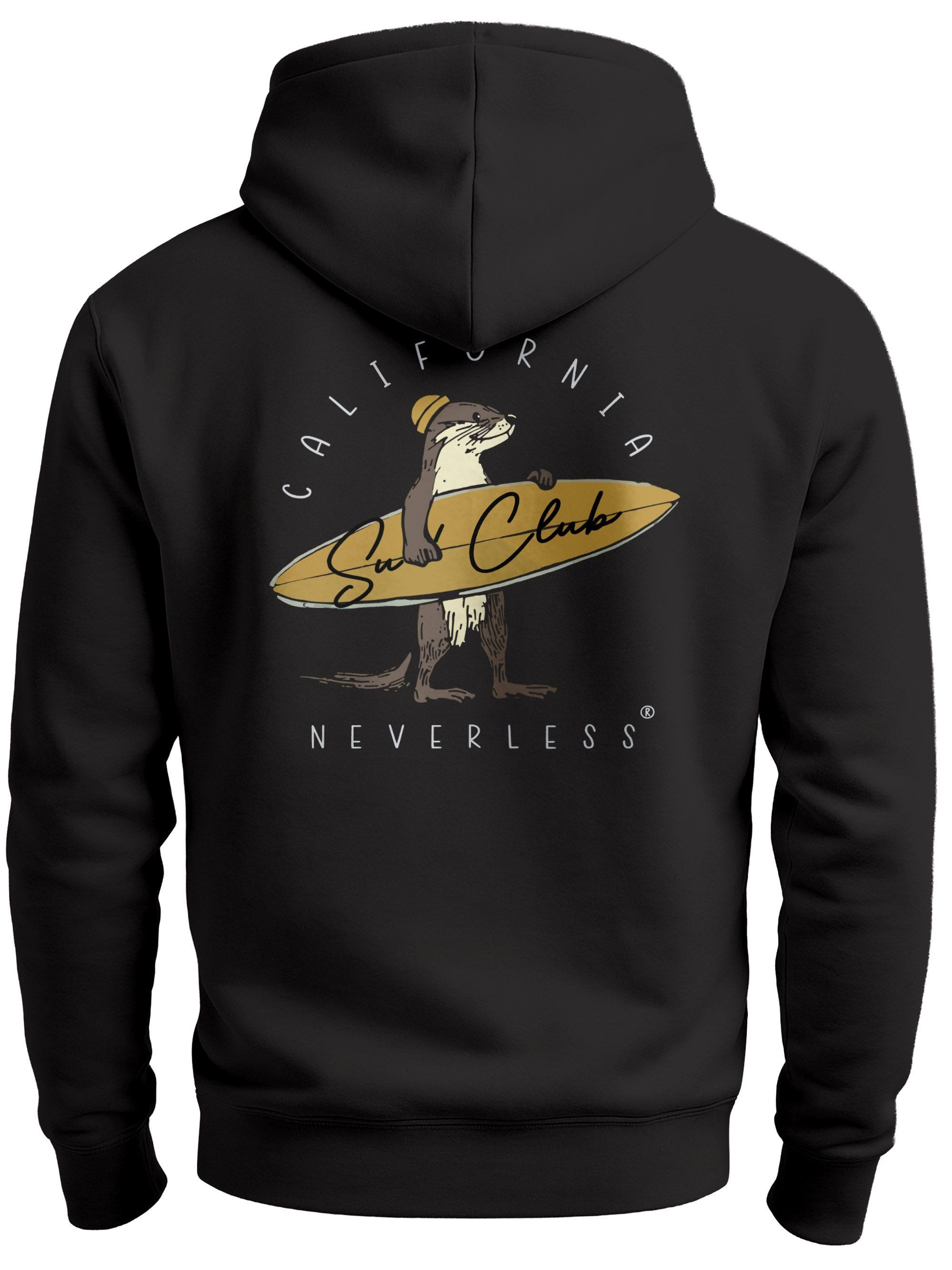 Neverless Hoodie Herren Hoodie Backprint California günstig online kaufen