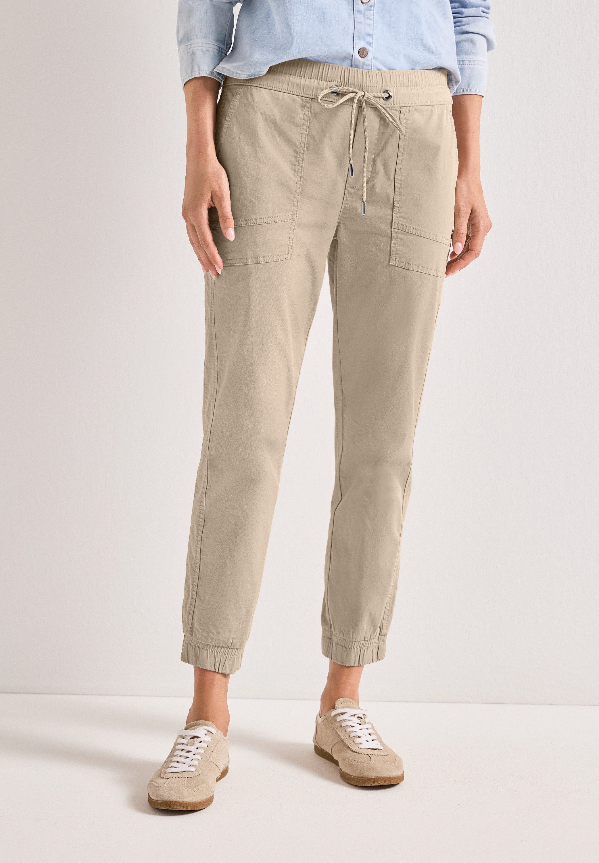 STREET ONE Jogger Pants aus Baumwolle mit Stretchanteil