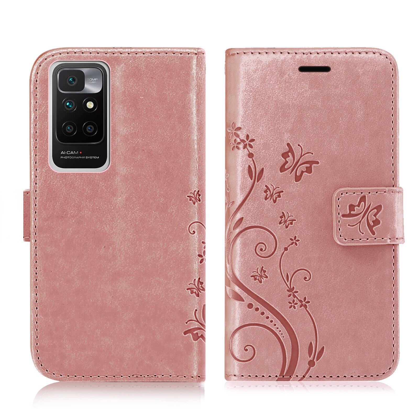 betterfon Handyhülle Handytasche für Xiaomi Redmi 10 Schutzhülle Klapphülle, Bookstyle-Hülle: Magnetverschluss 3 Kartenfächer & Standfunktion